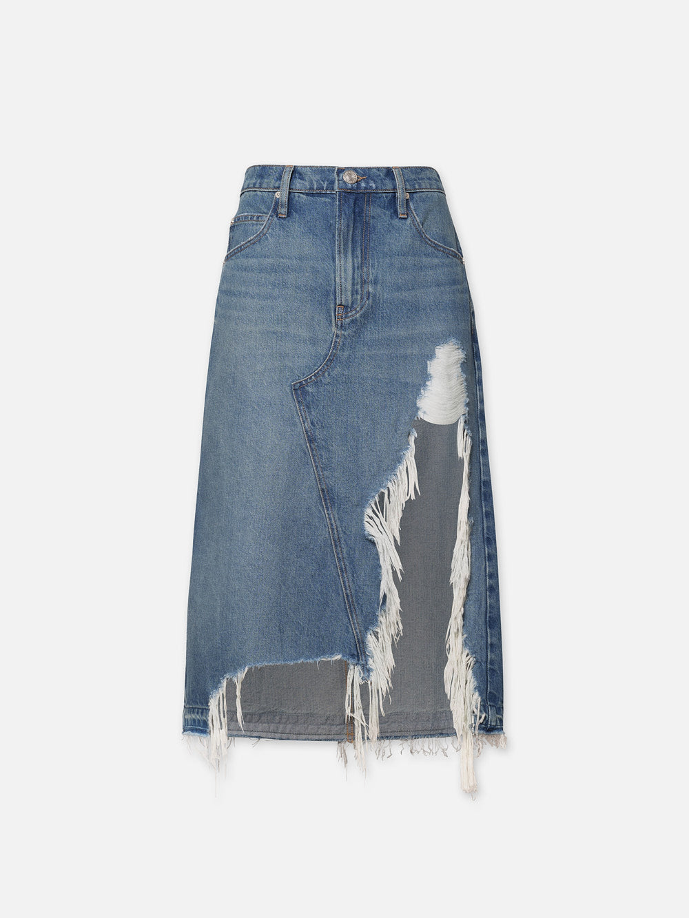 Deconstructed Fray Hem Skirt - Trendy Distressed Denim Mini Skirt for Women | Perfect for Casual Outings, Music Festivals & Street Style Fashion