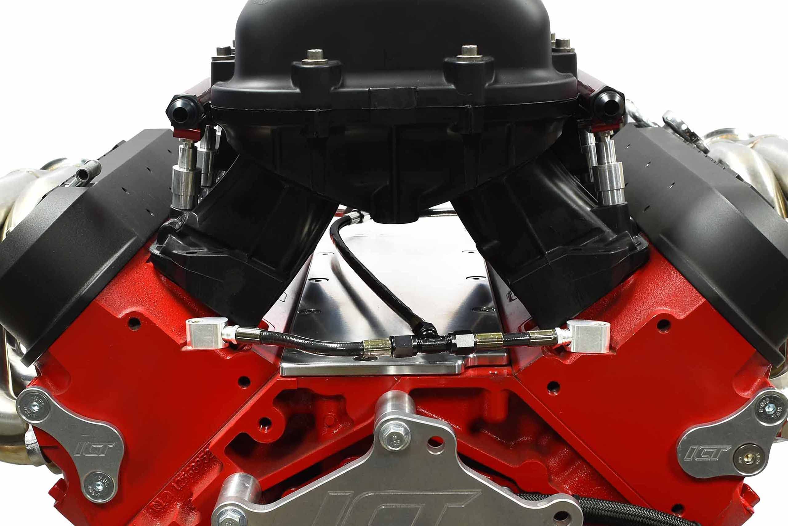 ICT Billet LS Cylinder Head Coolant Steam 4 Port Crossover Hose Kit - Stainless Steel Braided Hose for DBC/DBW Throttle Body - Perfect for LS Engine Cooling System Upgrades & Performance Builds