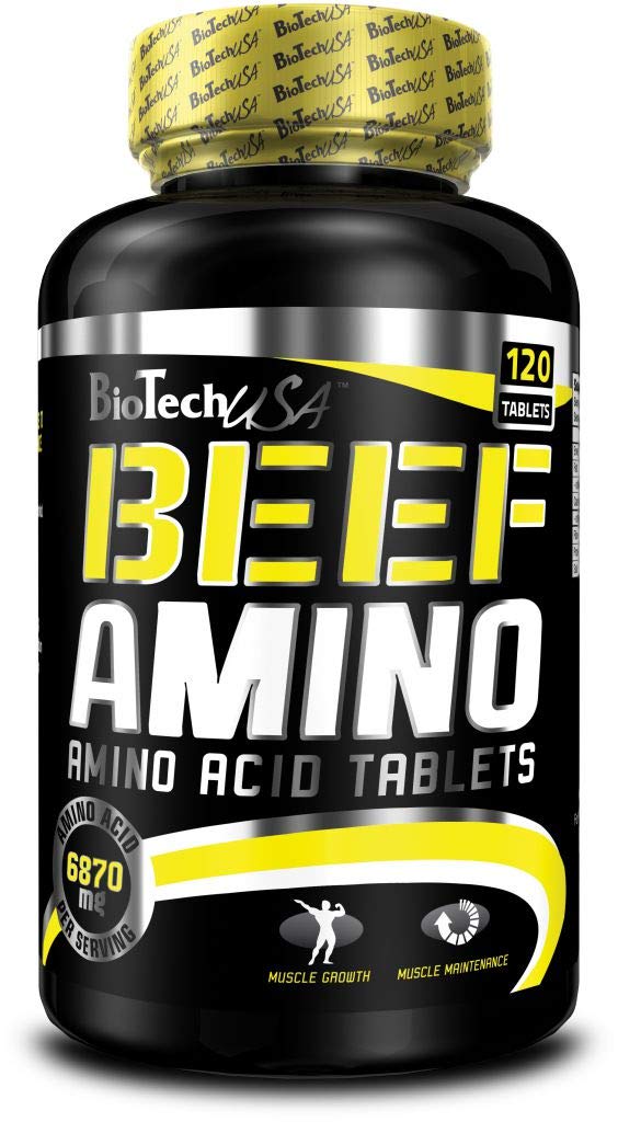 Beef Amino - 120 Tablets - Biotech USA - Muscle Recovery & Performance Supplement for Athletes & Fitness Enthusiasts