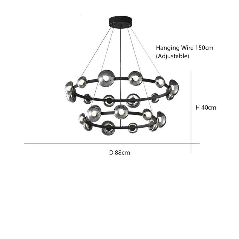 Minimalist Pendant Chandelier - Modern LED Lighting Fixture for Dining Room, Kitchen Island & Bedroom | Sleek Contemporary Design
