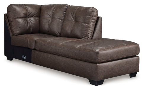 Barlin Mills Umber Sofa with Chaise Lounge - Modern 3-Seater Sectional Couch for Living Room, Home Theater & Cozy Family Gatherings