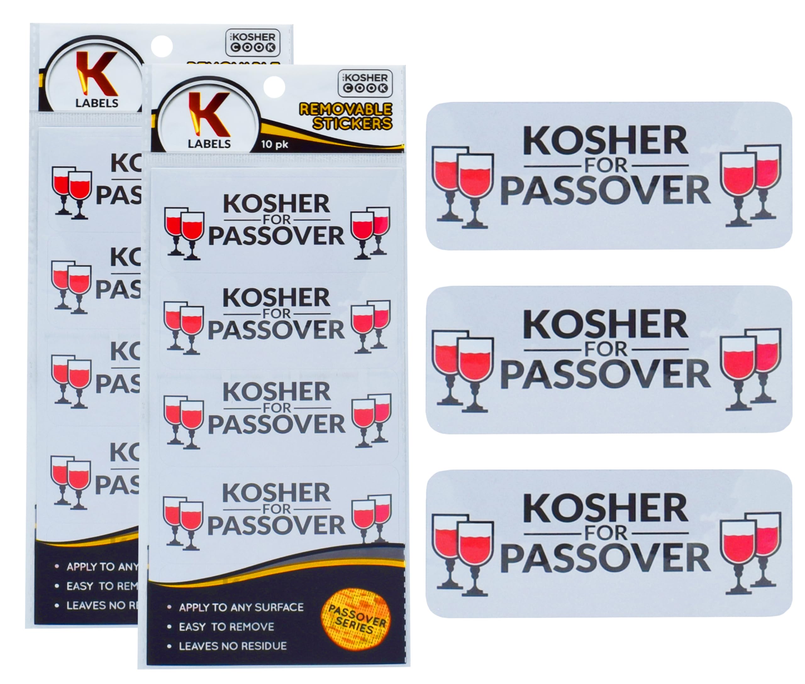 20 Pack Passover Labels - Kosher for Passover Stickers for Cabinet, Closet & Pantry Organization - Pesach Seder & Kitchen Accessories by The Kosher Cook - Perfect for Holiday Meal Prep & Food Storage