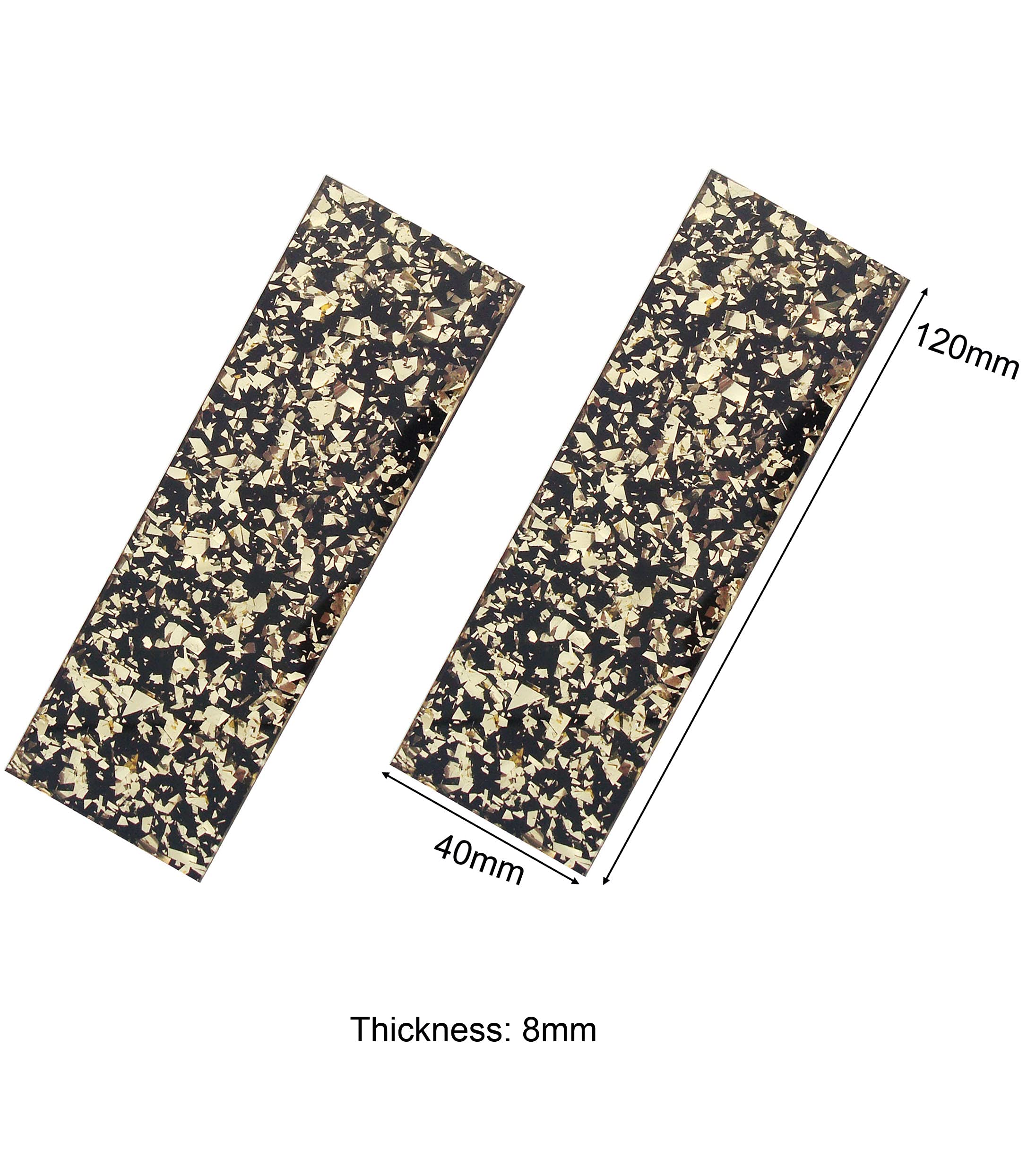 2 Pcs Gold Acrylic Knife Handle Scales - DIY Knife Making Blanks for Custom Blades - Perfect for Knife Crafting, Woodworking & Outdoor Survival Tools