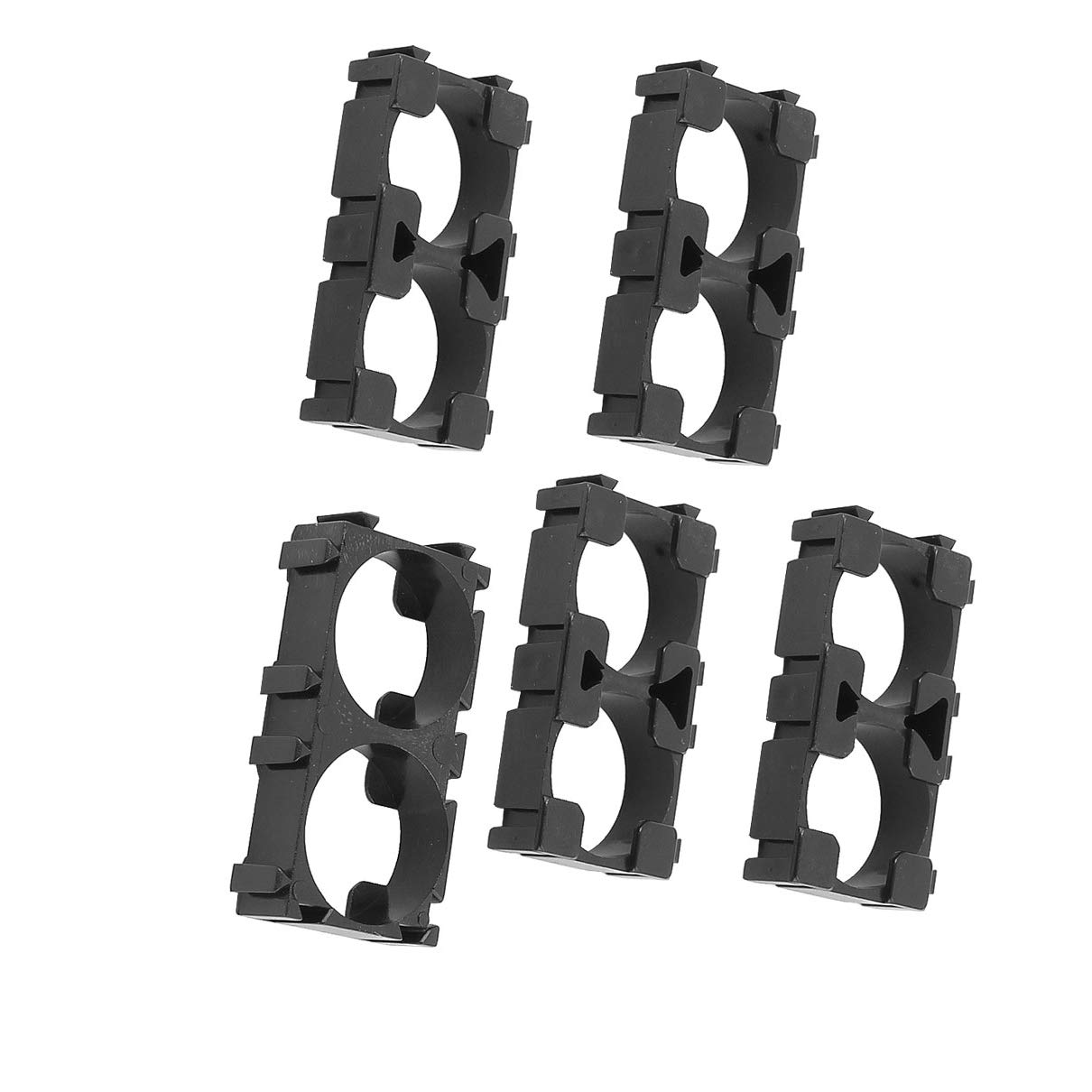 5-Pack 18650 Lithium Battery & Dual Charger Holder Bracket - DIY Battery Pack Adapter for Flashlights, Vape Mods, and Power Tools