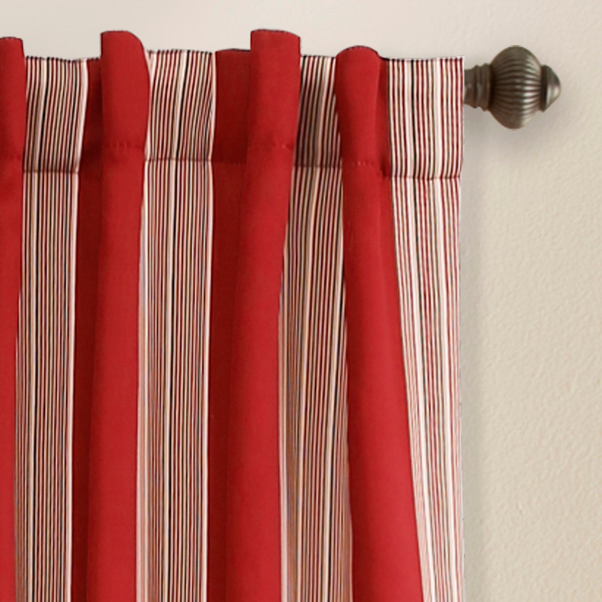 Julia Stripe Light Filtering Window Curtains Set - Soft Sheer Drapes for Living Room, Bedroom & Nursery - Blackout & UV Protection