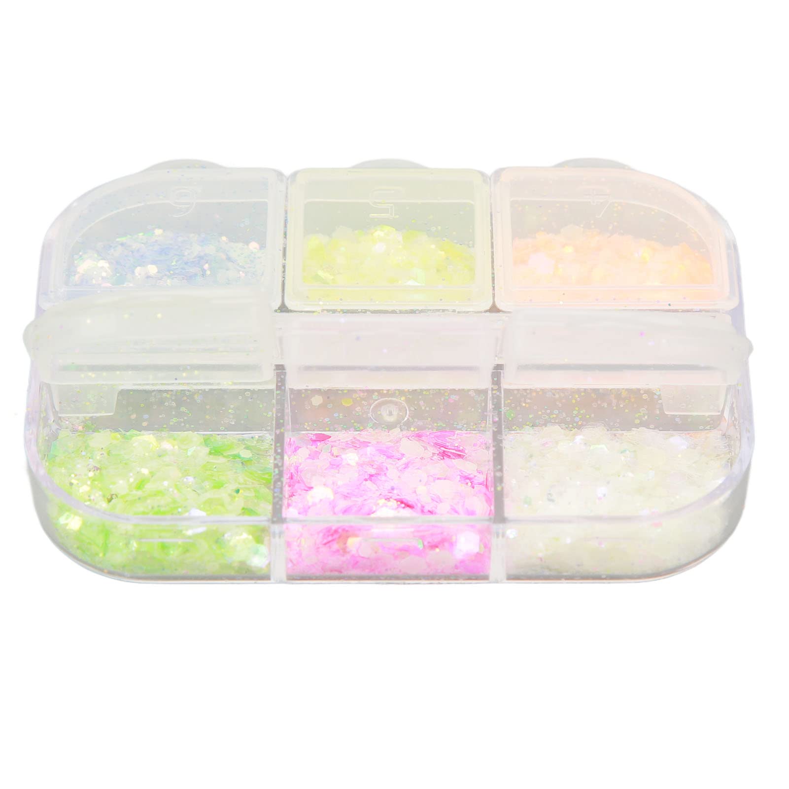 Ubersweet® Nail Glitter - 6 Color Set of Lightweight Shiny Safe Nail Sequins for Manicure & Pedicure | Perfect for Home Nail Art, DIY Salon, Parties & Special Occasions
