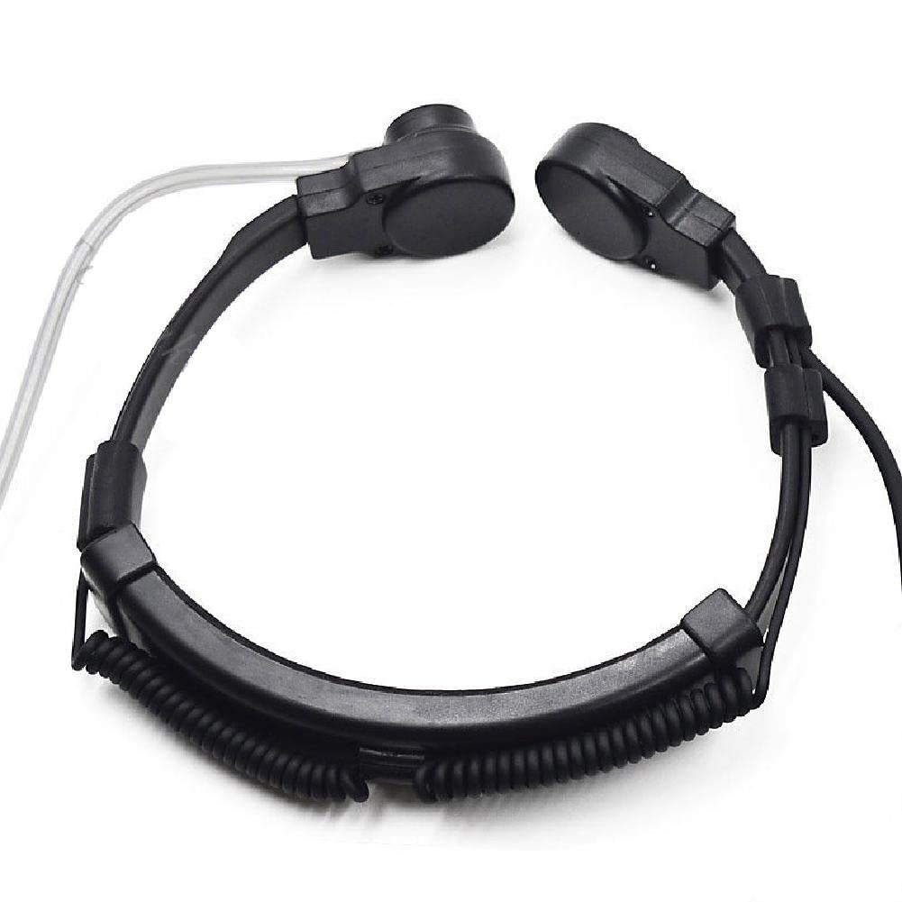MOUDOAUER Throat Mic Earpiece Headset with Finger PTT - Compatible with Baofeng UV5R, 888s, KENWOOD NX220/NX320 Walkie Talkies - Hands-Free Communication for Security, Construction & Outdoor Activities