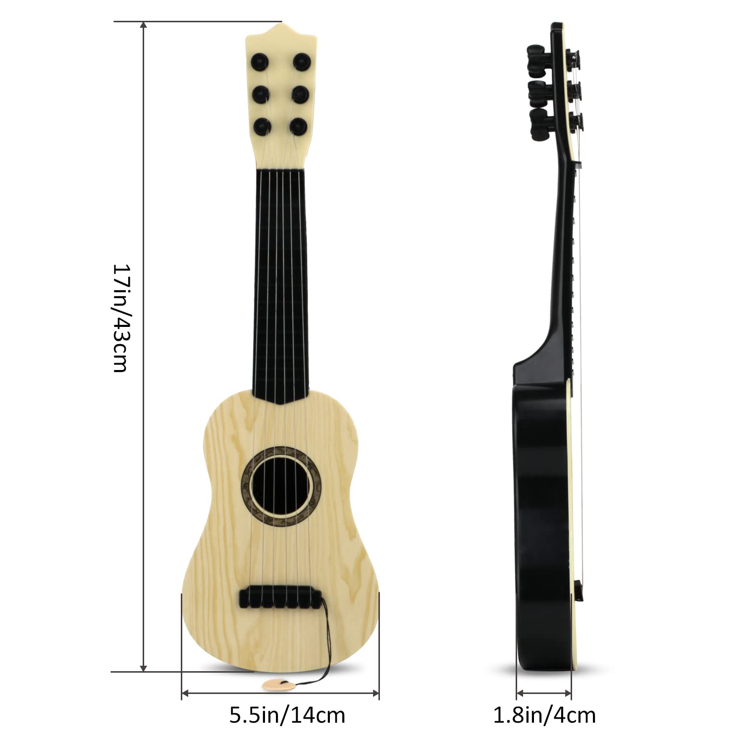 6 String Kids Toy Guitar - 17 Inch Mini Acoustic Guitar for Toddlers & Children | Musical Educational Toy for Early Development & Learning | Perfect for Birthday Gifts, Pretend Play & Music Exploration