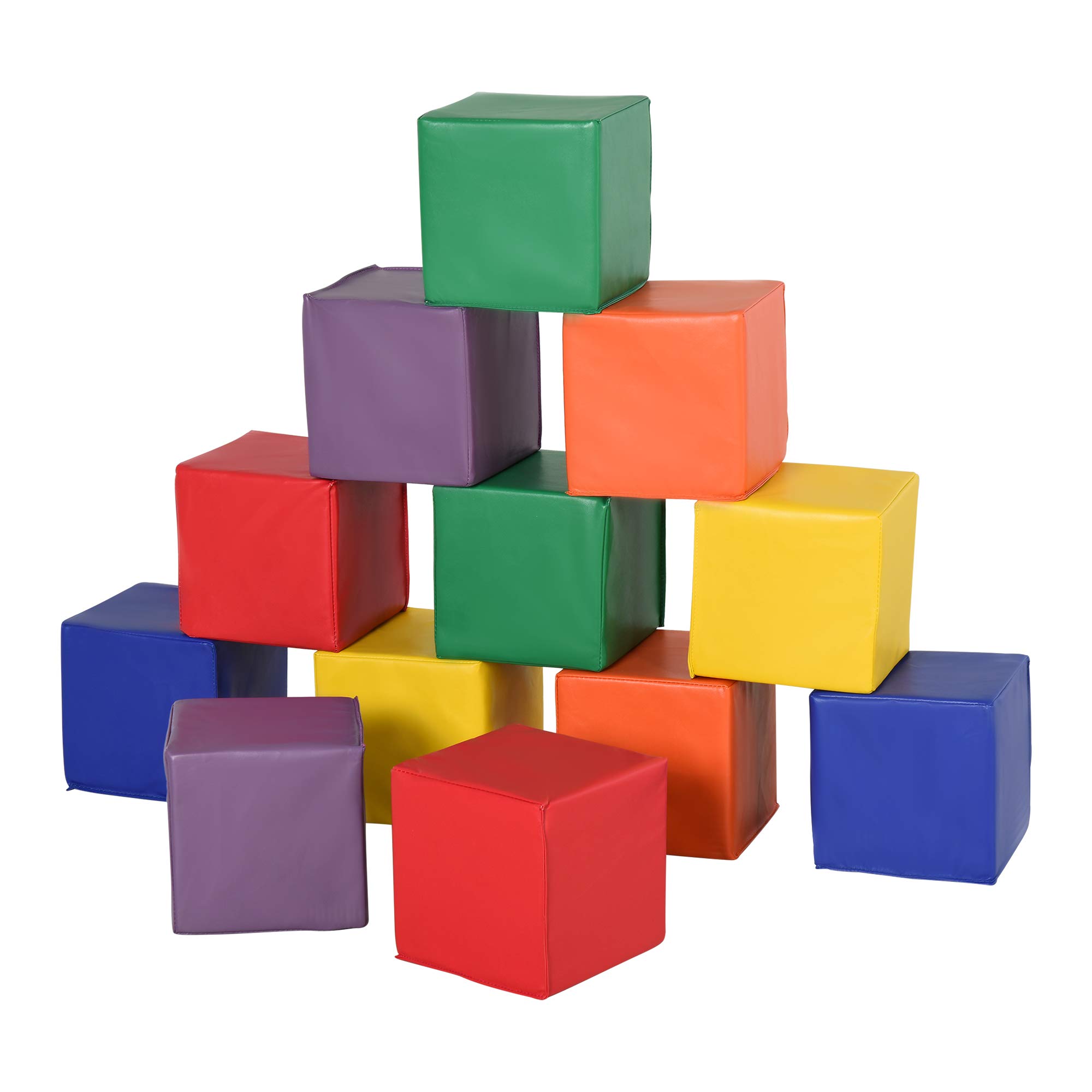 Soozier 12-Piece Soft Foam Building Blocks for Toddlers - Safe Stacking & Learning Toys for Babies & Preschool Kids - Perfect for Playtime, Early Education & Nursery Room Decor