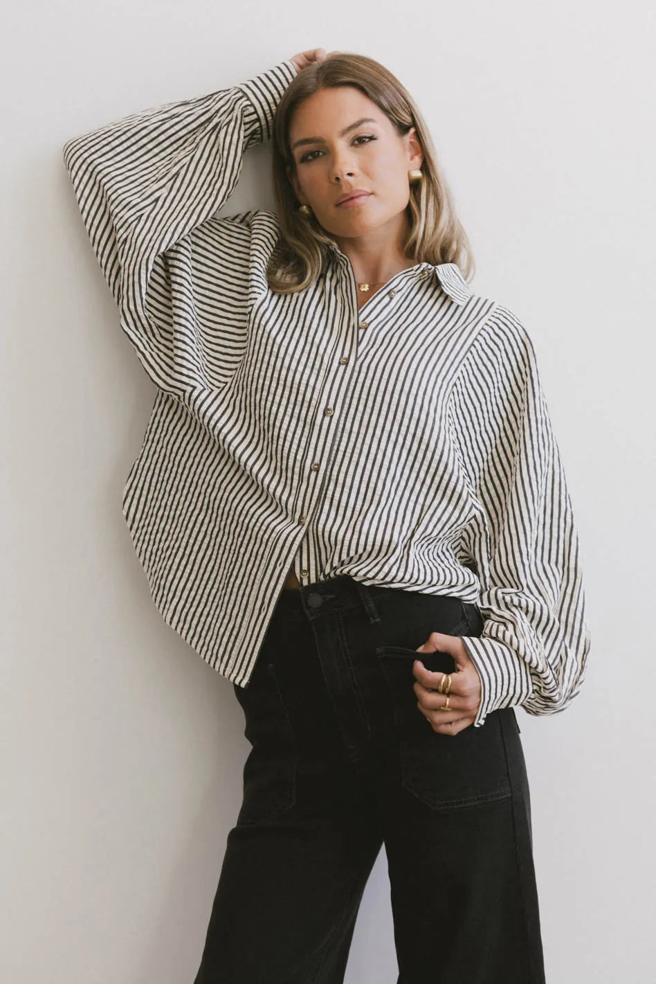 Niri Charcoal Striped Button-Up Shirt for Men | Casual & Formal Wear | Office, Date Night & Business Meetings
