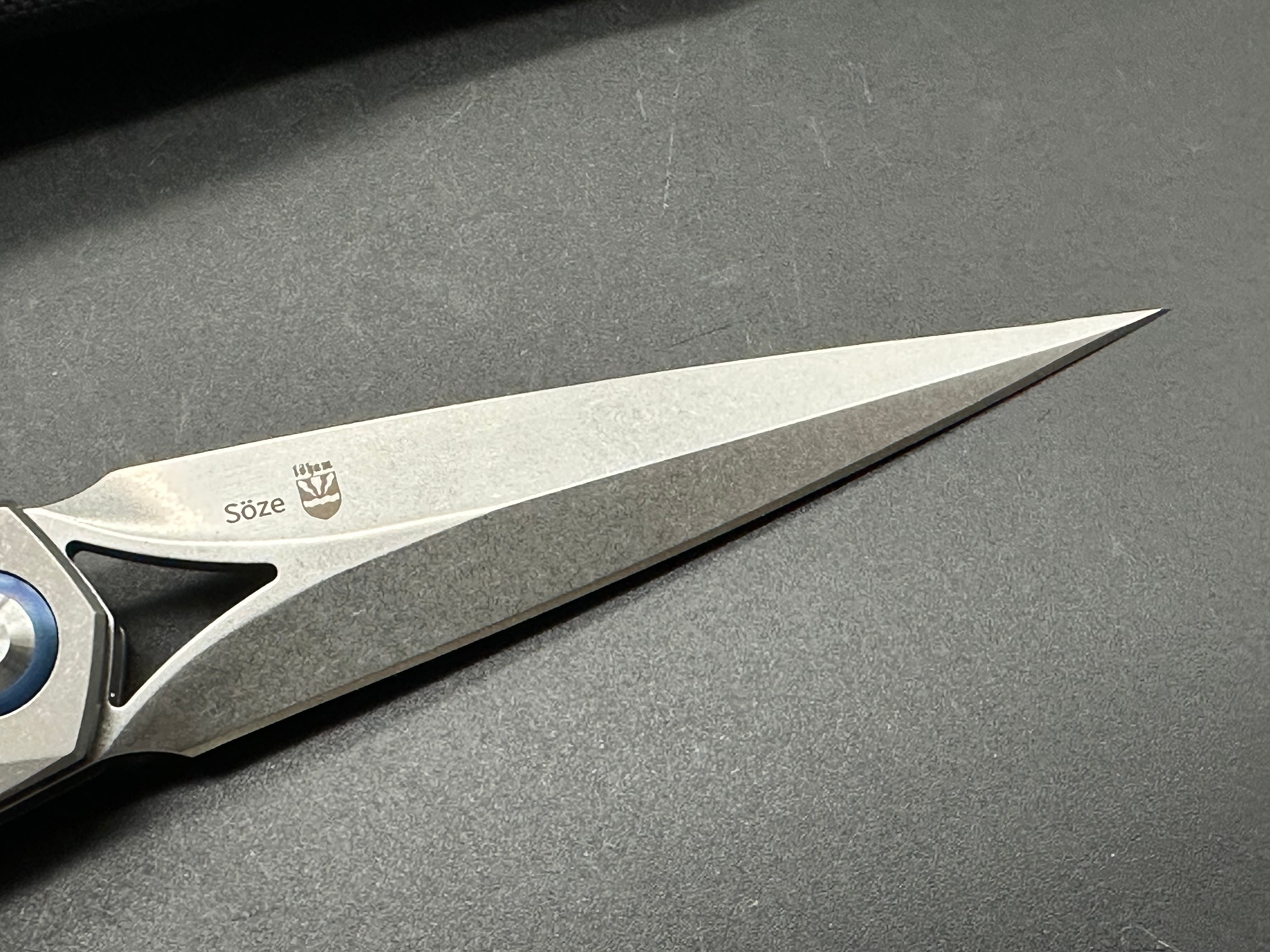 Kizer Soze Grey Titanium Frame & Bolster Folding Knife with Carbon Fiber Handle - S35VN Dagger Satin Blade - EDC, Outdoor, Camping, Survival, Tactical Gear