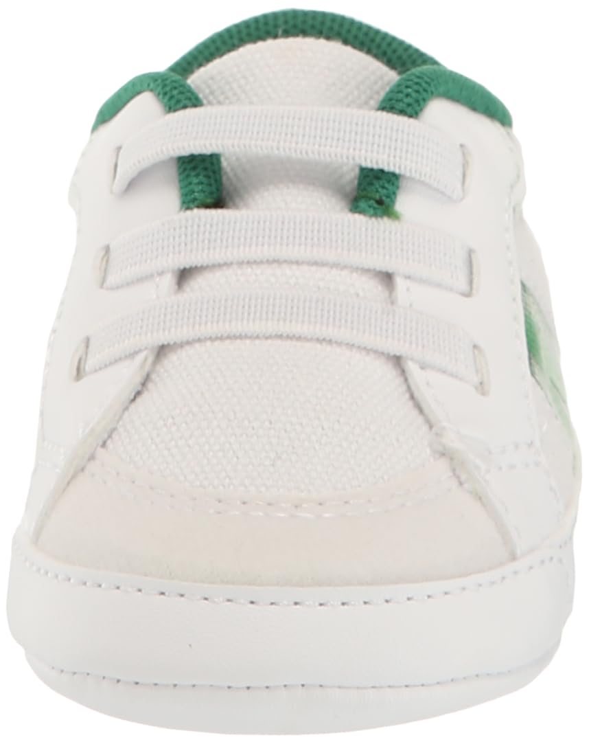 Lacoste L004 Cub Sneakers for Baby Boys & Girls - White & Green - US Size 4 Infant | Comfortable First Walking Shoes for Toddlers, Casual Outfit & Playtime