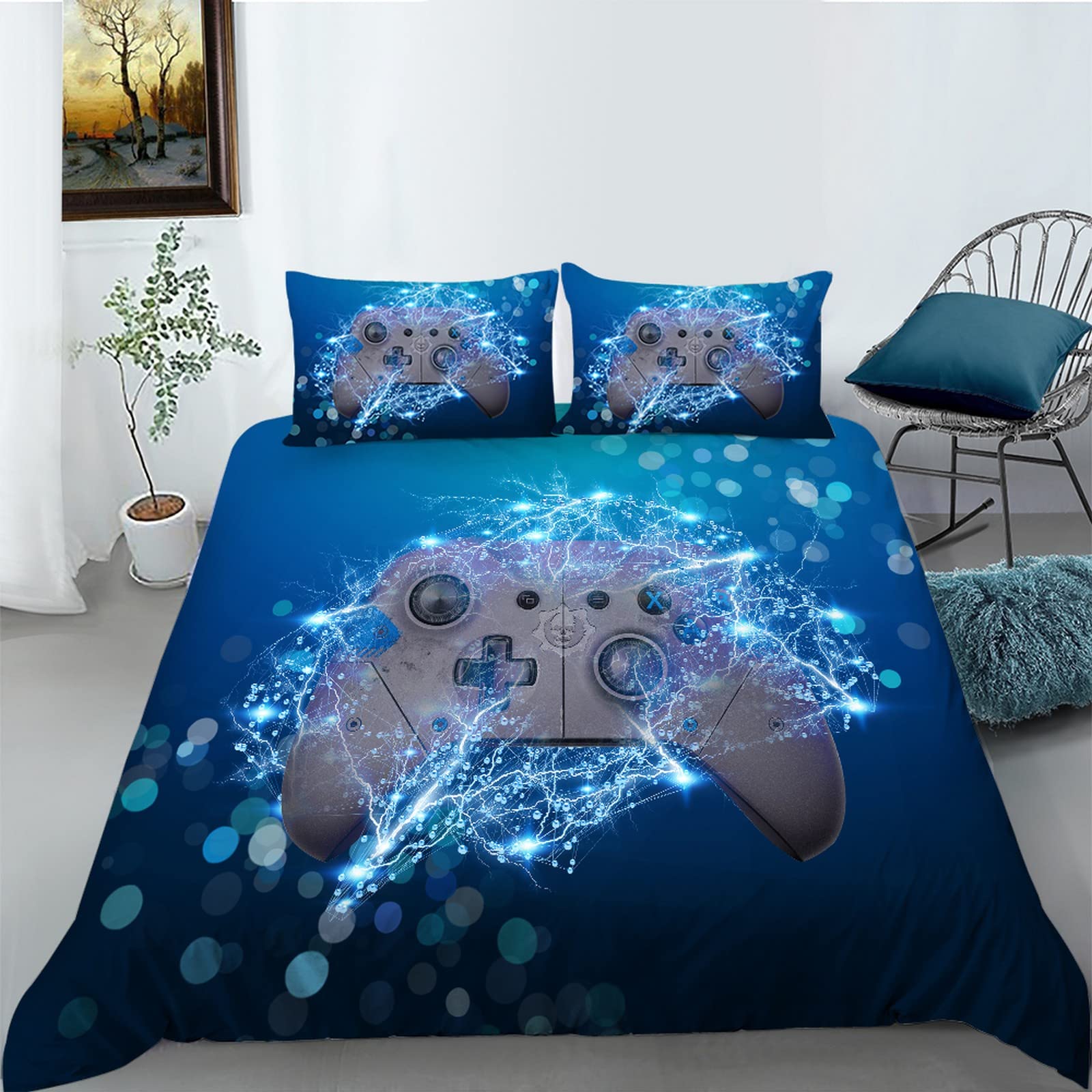 3D Printed Gamepad Duvet Cover Set for Kids - Twin Size 68