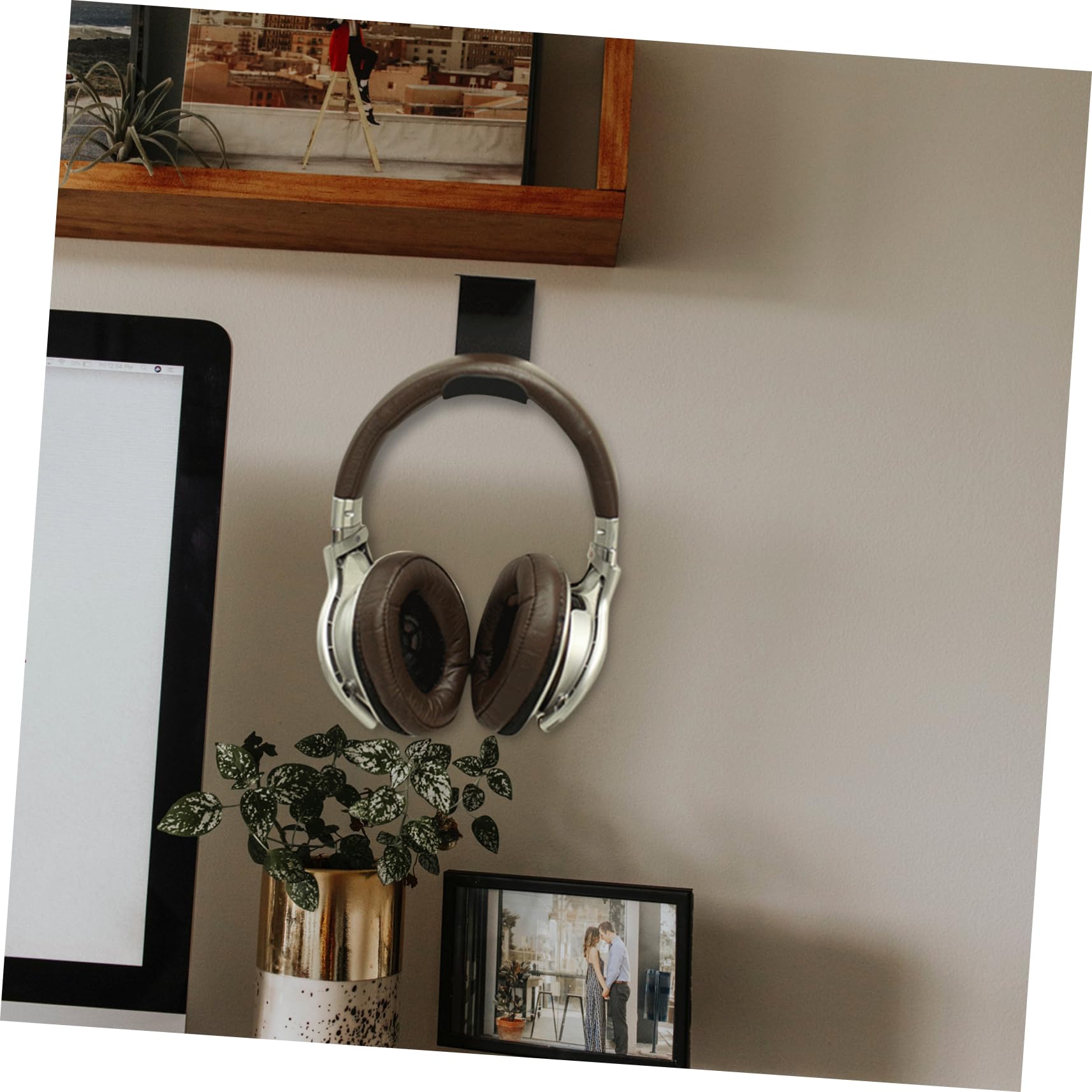 PRETYZOOM Stylish Headphone Hanger Hook - Under Desk Headset Holder for Computer, Purse & Bag Accessories - Perfect for Office, Home Desk & Gaming Setup Organization
