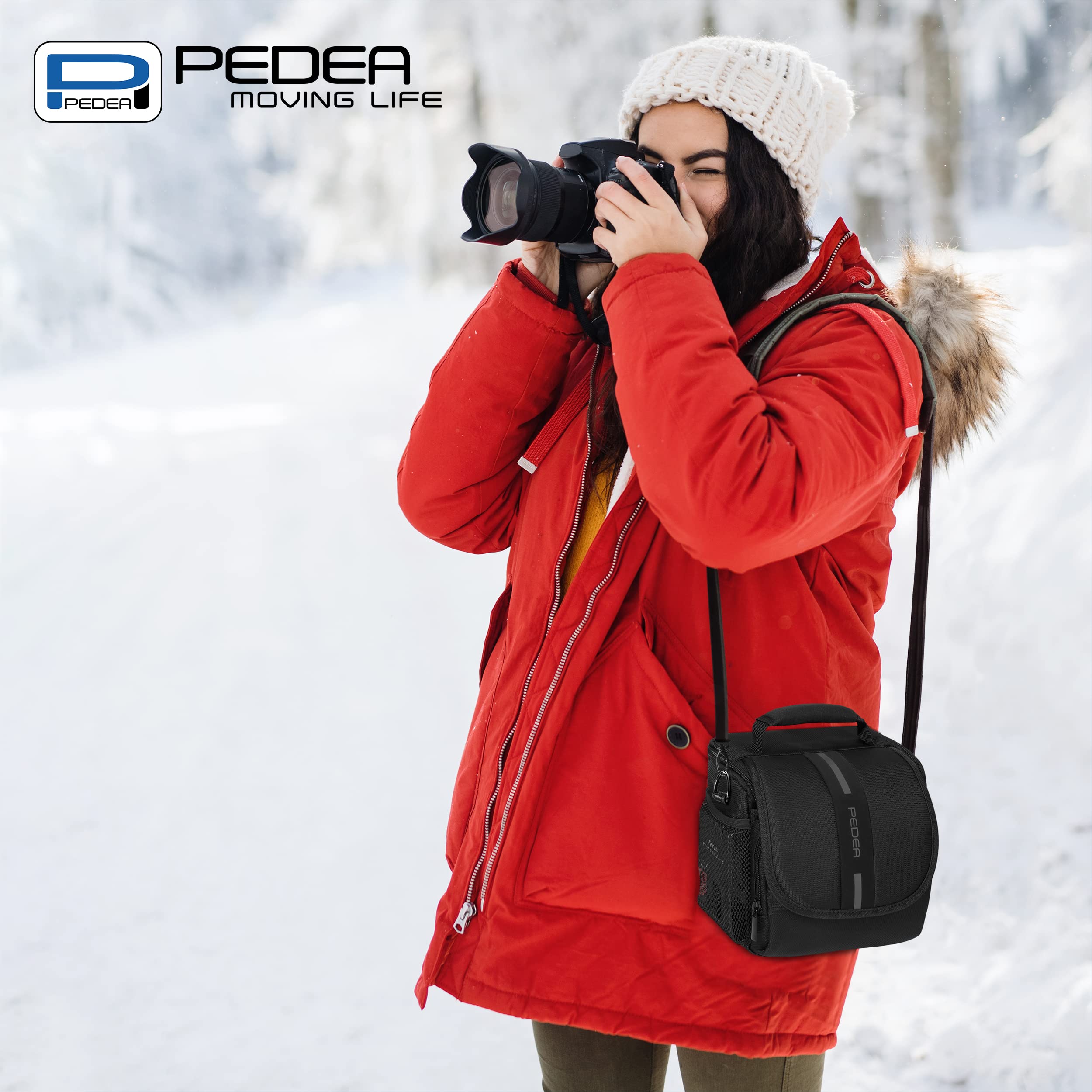 Waterproof DSLR Camera Bag for SLR Cameras - Medium Black/Grey with Rain Cover, Adjustable Strap & Accessory Pockets | Perfect for Travel, Hiking & Outdoor Photography