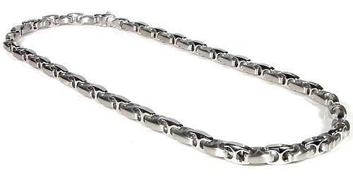 Premium Nitrogen Stainless Steel Men's Link Necklace Chain - Adjustable Length 18