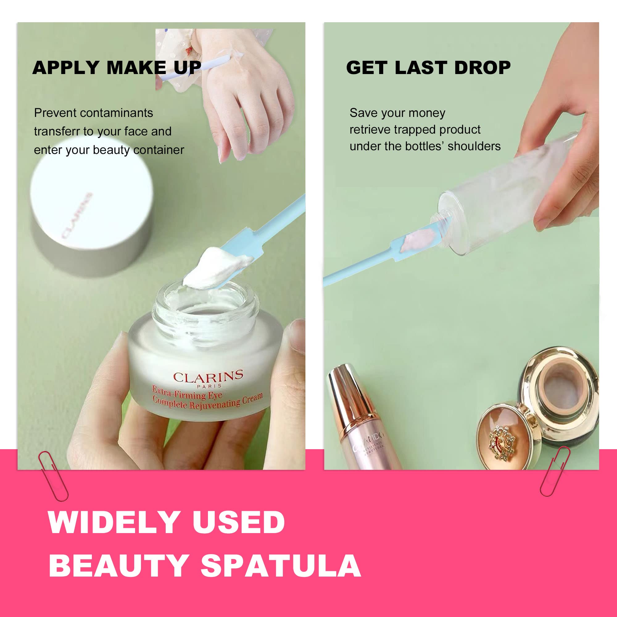 4-Piece Mini Beauty Spatula Set - Small Cosmetic Spatulas for Lotion, Makeup, Wax & Kitchen Jars - Get Every Last Drop - Perfect for Makeup Application, Hair Removal & Food Storage (Great for Home & Salon Use)