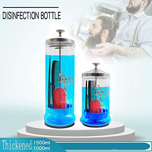 Senmubery Barbicide Disinfectant Pot - 1500ml Professional Salon Disinfection Cup for Nail Art & Hairdressing Tools - Keep Salon Tools Clean & Hygienic - Perfect for Nail Salons, Barber Shops & Beauty Spas