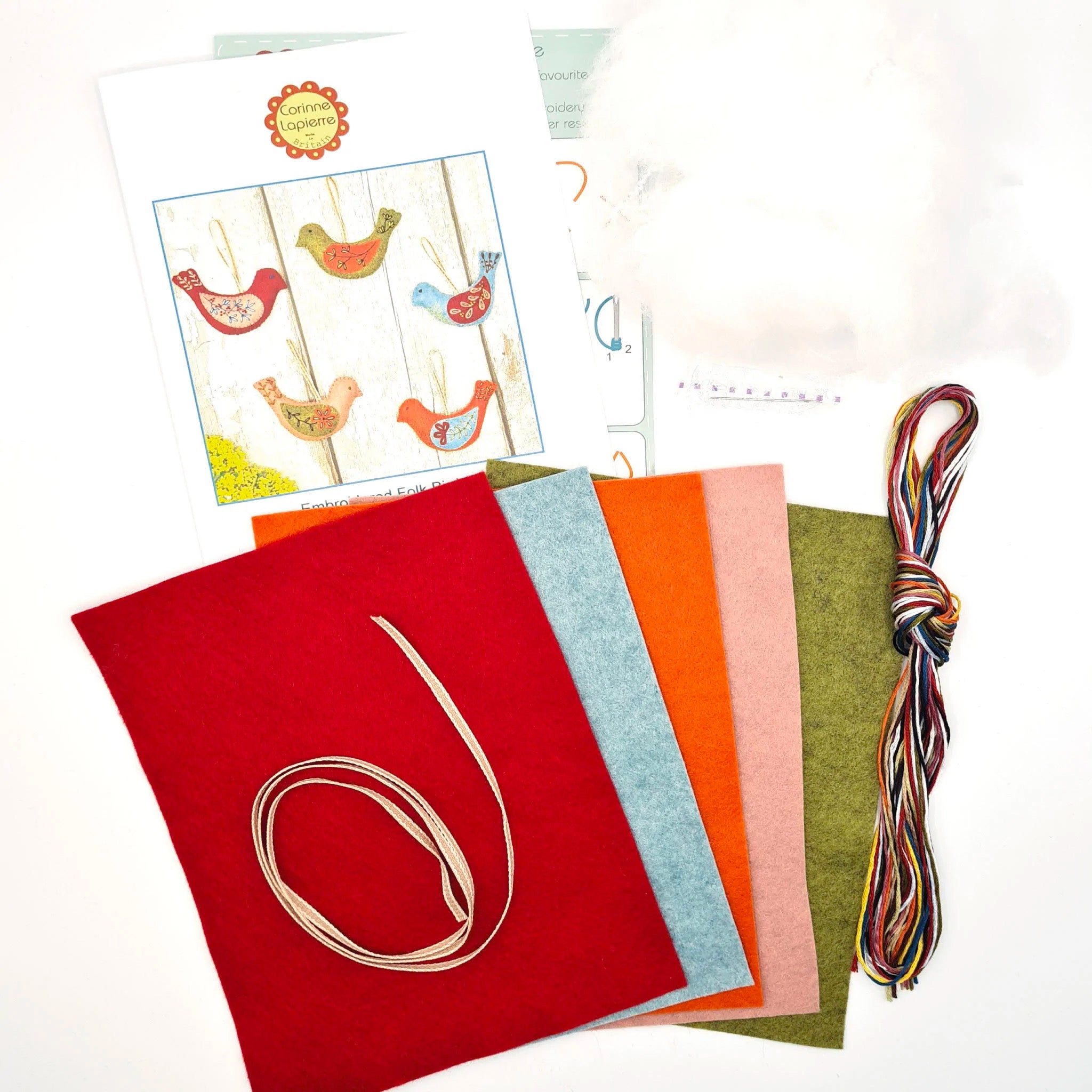 Hand Stitched Felt Craft Kit - DIY Folk Bird Sewing Kit for Beginners & Adults | Perfect for Home Decor, Gift Making & Craft Projects