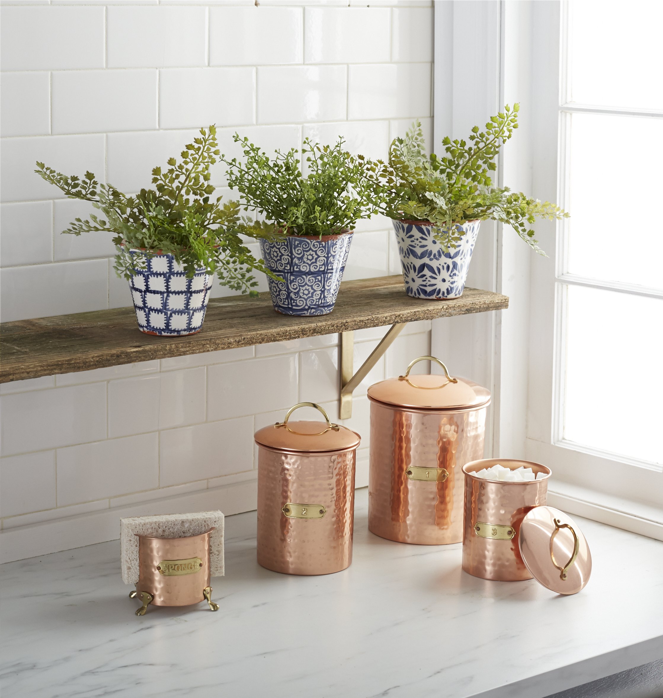 Mud Pie Kitchen Sponge Holder Caddy in Copper - Stylish Countertop Organizer for Sponges, Brushes & Cleaning Supplies | Perfect for Sink, Dishwashing & Kitchen Organization