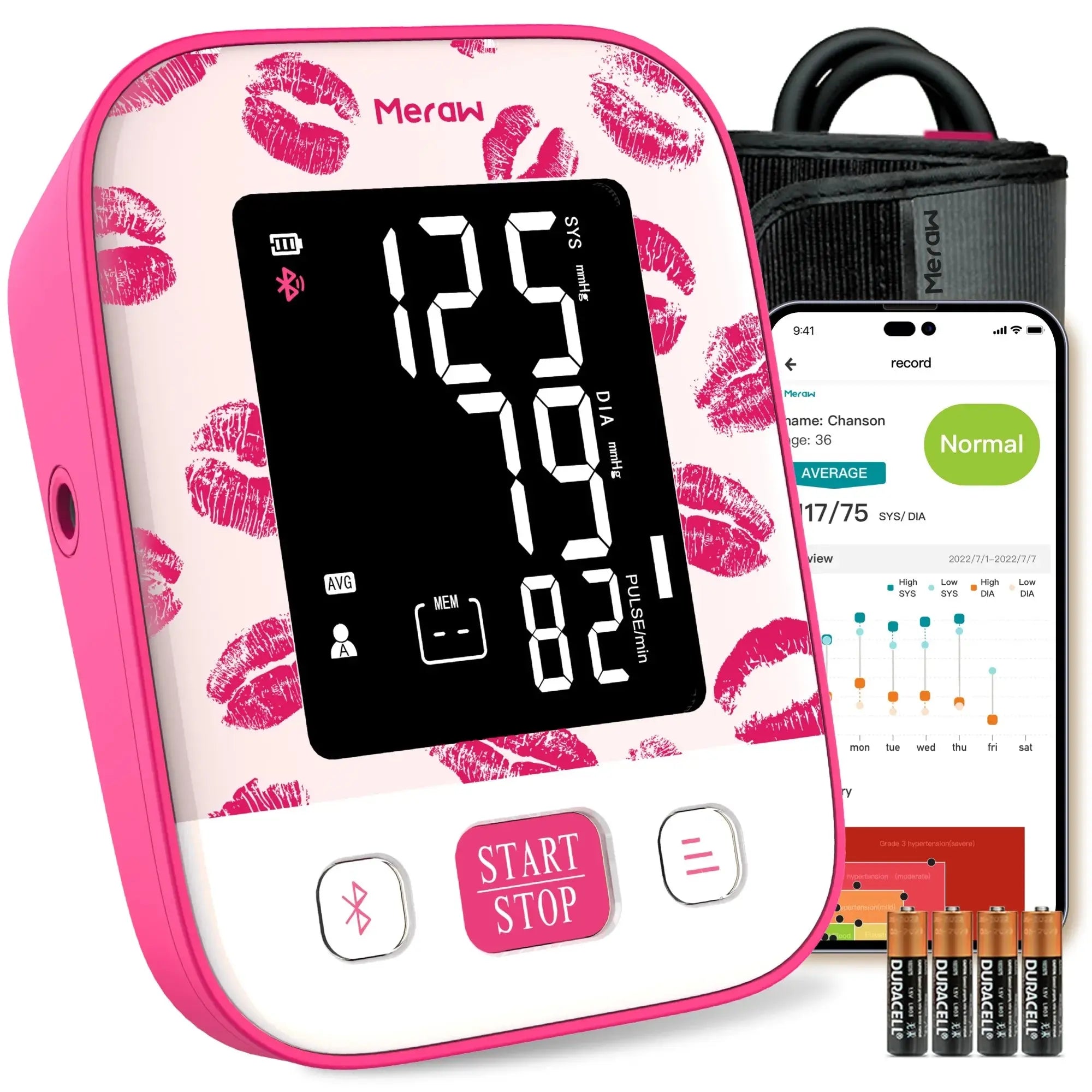 Wireless Bluetooth Blood Pressure Monitor with Cedar Wood Design - Accurate & Portable for Home Use, Travel, and Health Tracking