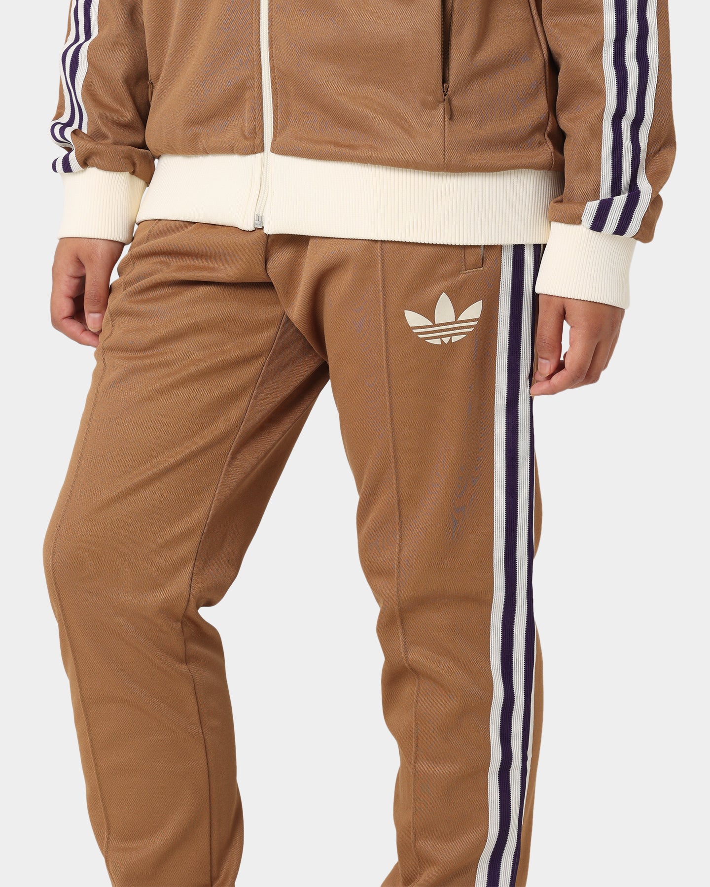 Adidas Adicolor Striped Track Pants for Men - Brown Desert Casual Joggers | Gym Workout, Running, Streetwear Fashion