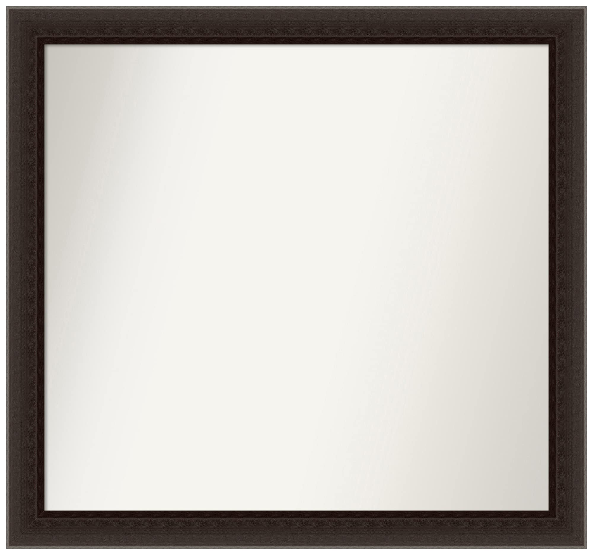 Amanti Art Custom Non-Beveled Wall Mirror - 28.5x30.5 Inches, Espresso Brown Narrow Frame - Bathroom, Bedroom, Living Room Decor - Various Sizes Available