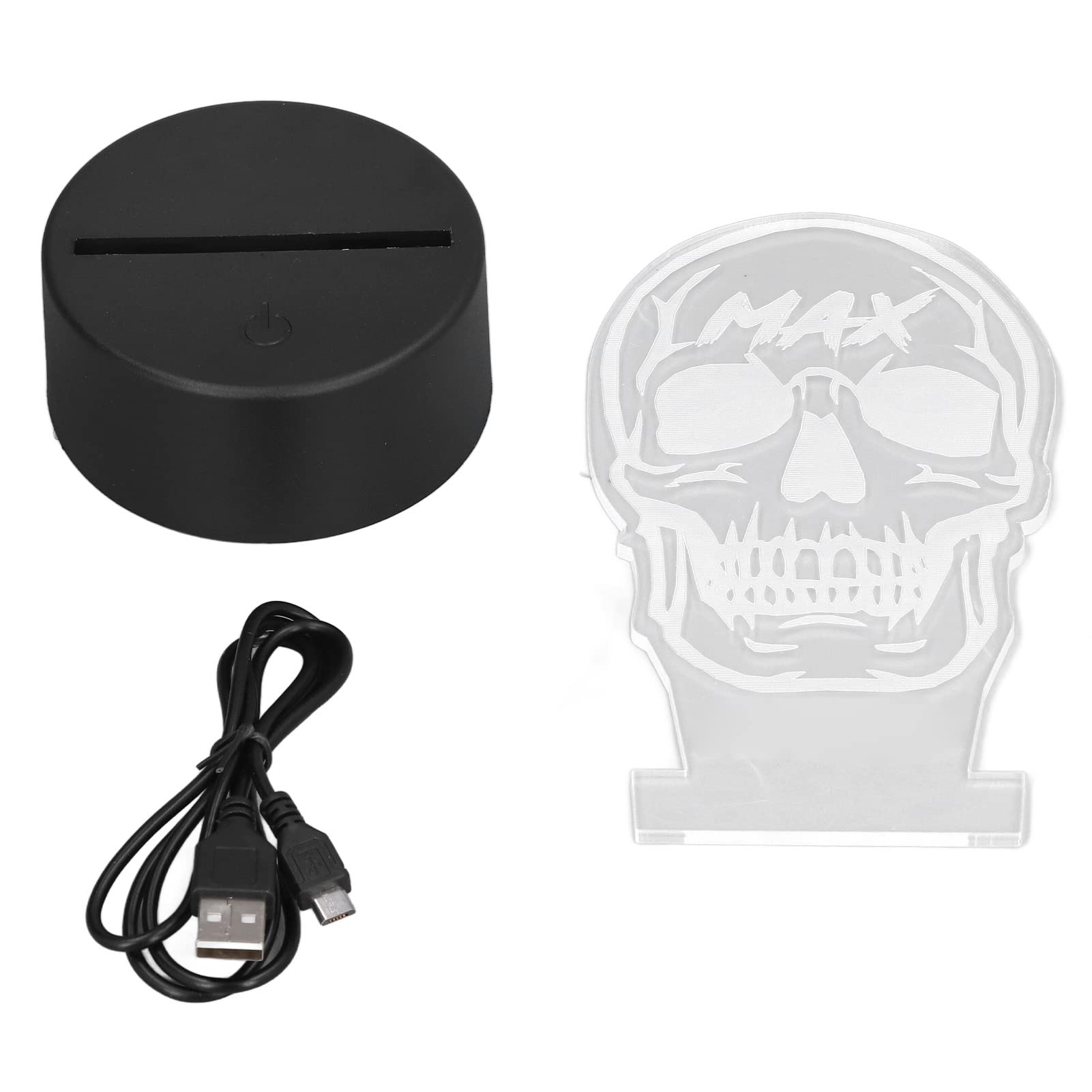 3D Acrylic Skull Night Light - 7 Color Touch Changing LED Table Lamp for Bedroom, Kids Room & Halloween Decor - Perfect for Nighttime Reading, Mood Lighting & Holiday Festivals