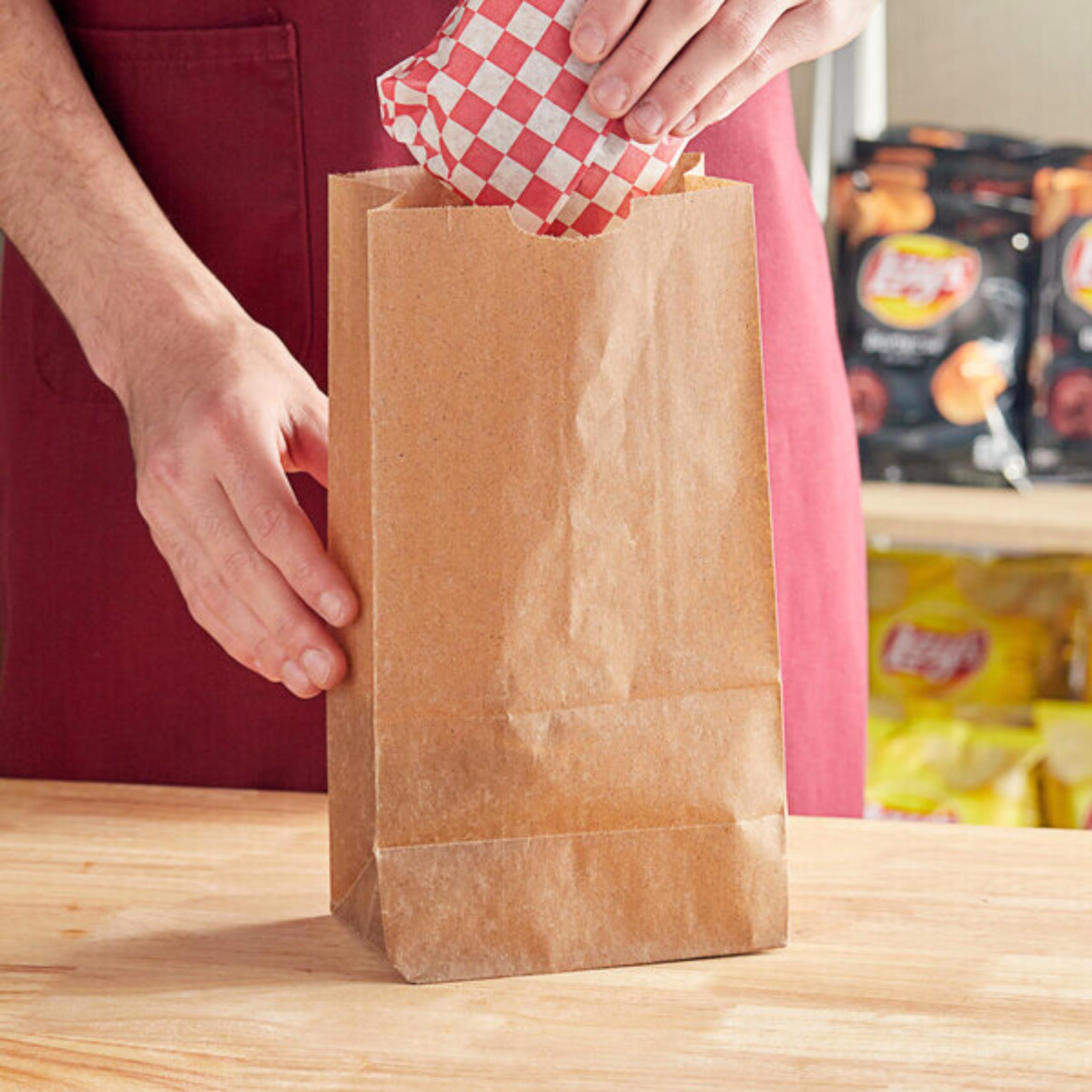 8 Lb Brown Paper Lunch Bags - 250 Pcs Bulk Disposable Kraft Paper Sacks for Grocery, Sandwich, Takeout | Eco-Friendly & Durable | Perfect for School Lunches, Picnics, Restaurants & Food Packaging