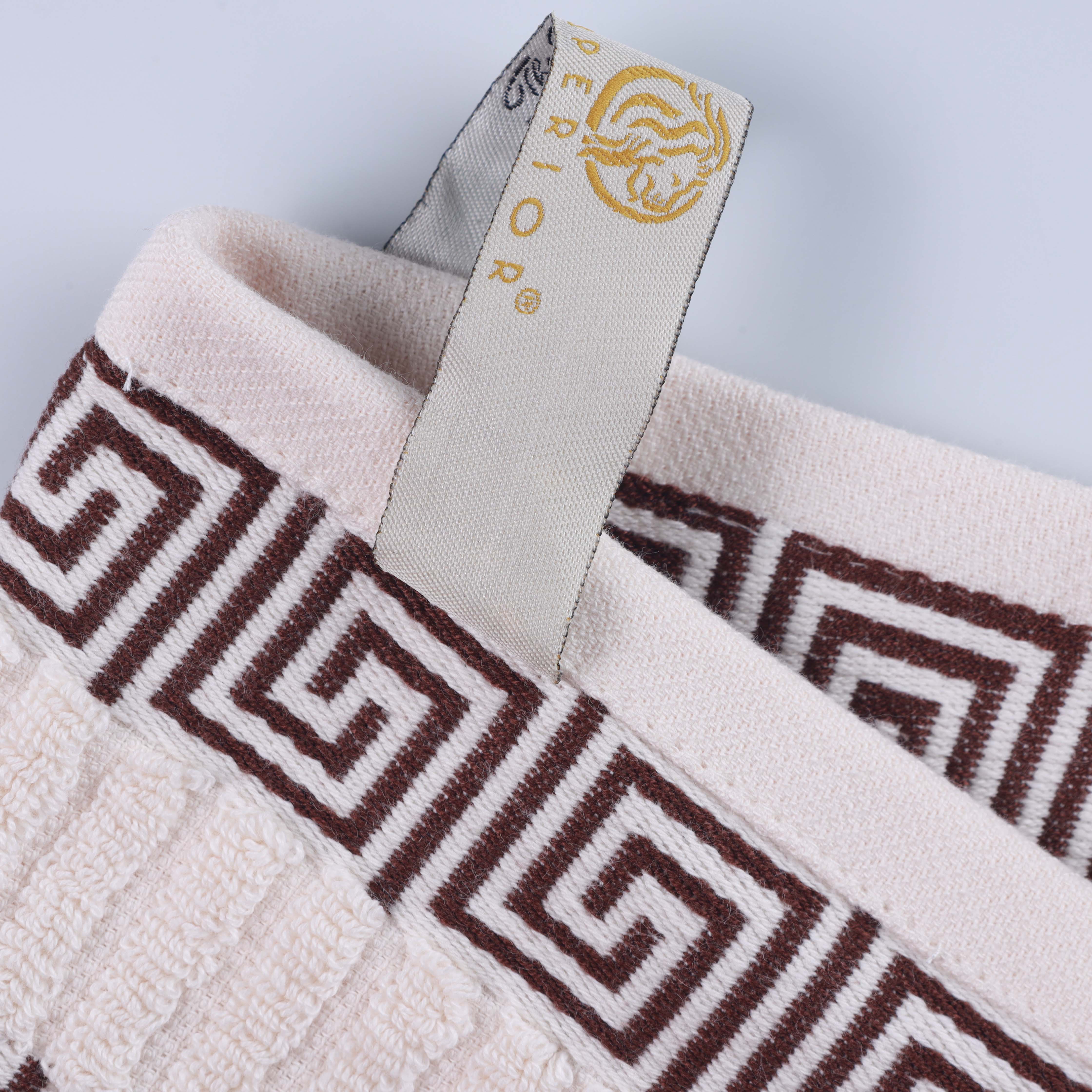 Premium Athens Cotton Greek Scroll & Floral 4-Piece Bath Towel Set - Soft & Absorbent for Spa, Bathroom & Guest Room Decor