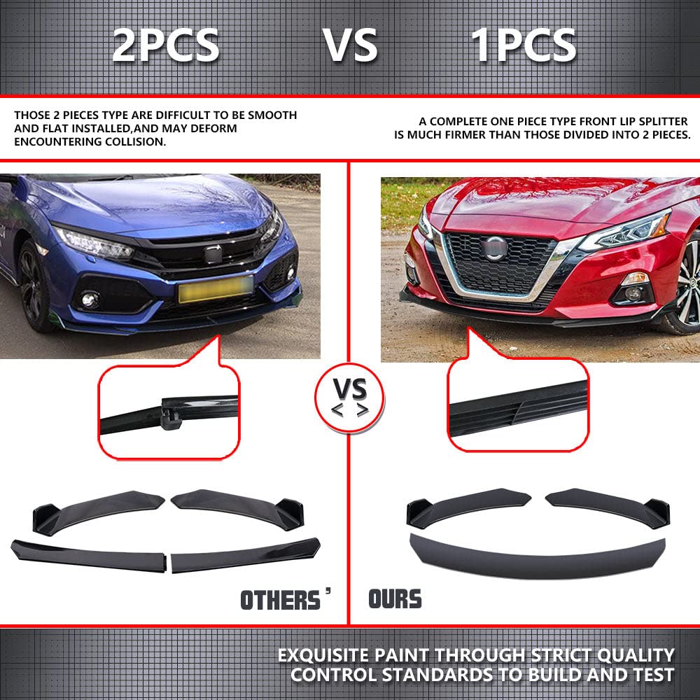 Universal Front Bumper Lip Chin Spoiler Splitter Diffuser Guard - 8