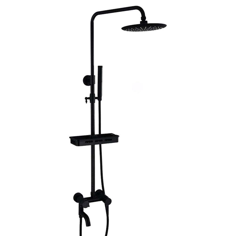Premium Black Pressurized Double Shower Set - Antique Copper Bathroom Faucet for Modern & Vintage Style Showers - Perfect for Spa-Like Bathroom Upgrades & Luxury Home Renovations