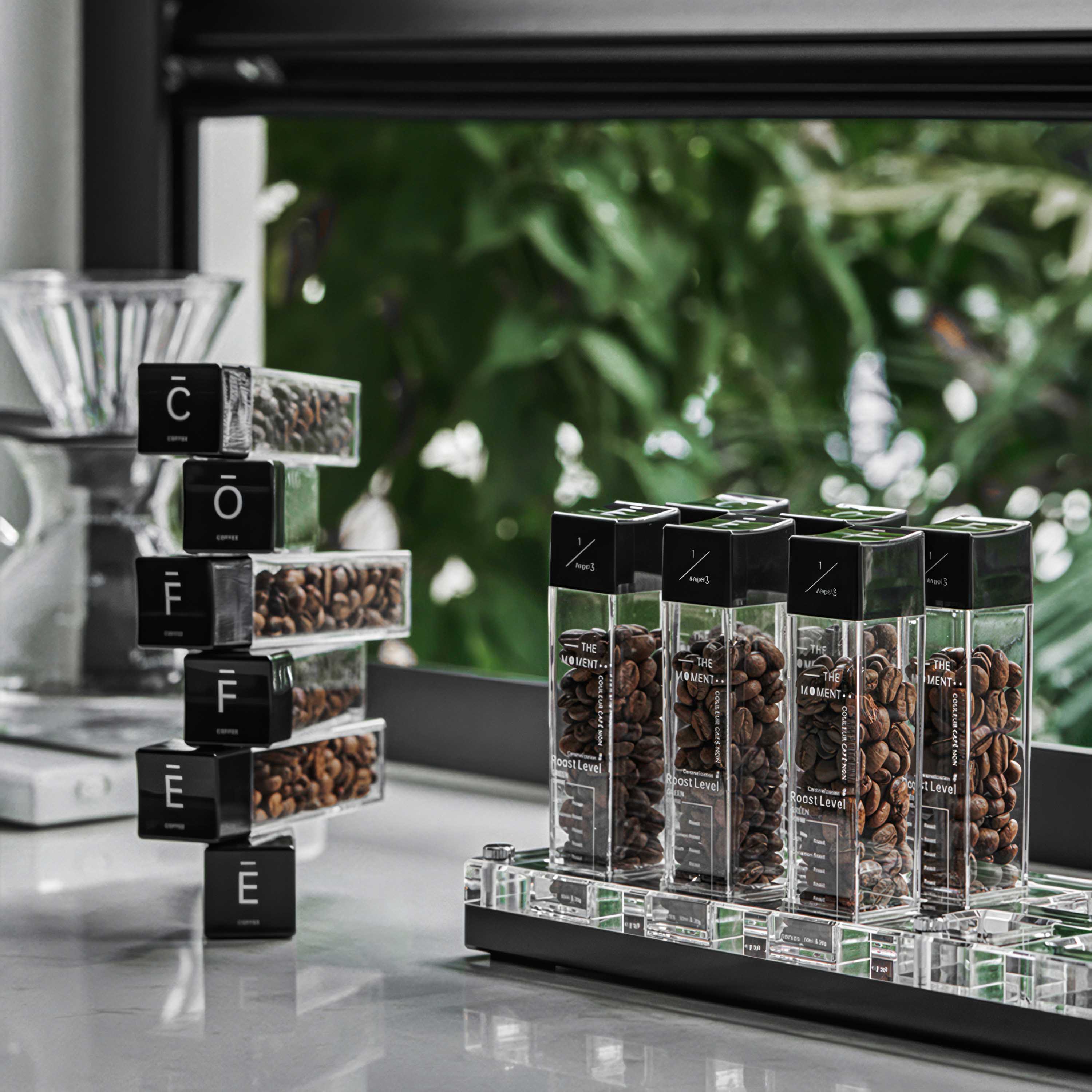 Premium Coffee Bean Storage Tubes with Stand - Airtight, Durable & Stackable for Freshness - Perfect for Home Baristas, Coffee Shops & Gifting (MUVNA Brand)