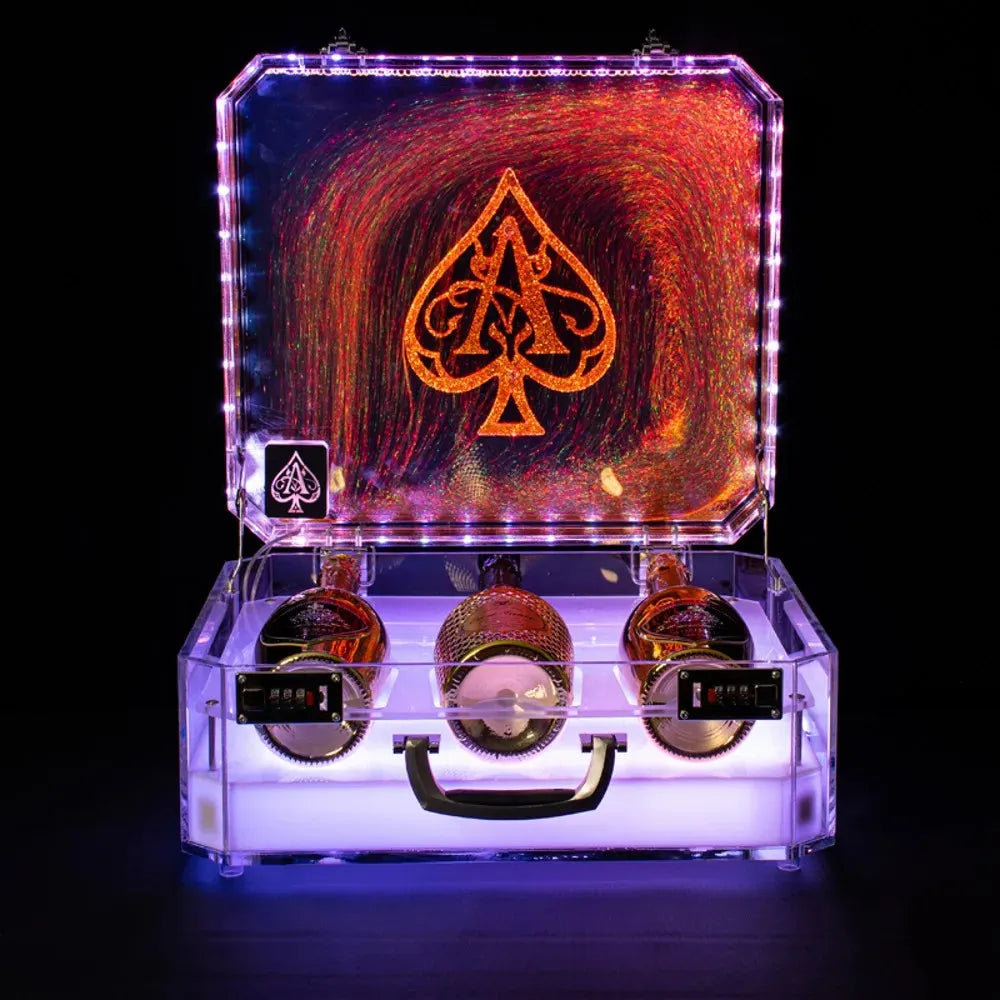 Ace of Spade LED Champagne Bottle Display Case - Rechargeable Glow Bar Presenter for Nightclub, Party & Lounge - Perfect for VIP Bottle Service & Special Events