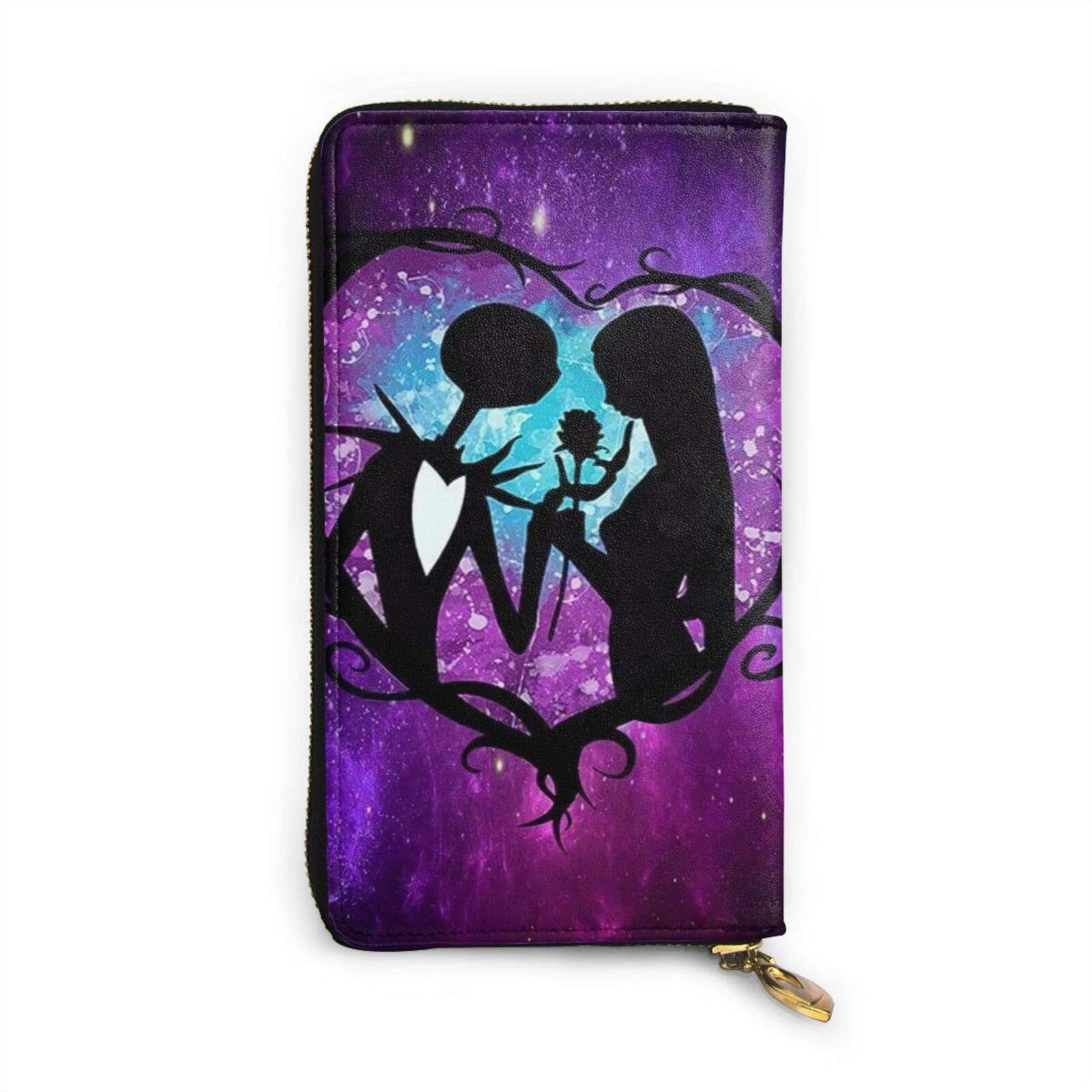 Nightmare Before Christmas Women's Small RFID Blocking Leather Wallet Wristlet Clutch Purse - Perfect for Halloween, Christmas Gifts & Everyday Use