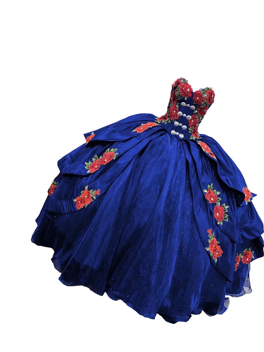 Elegant Crystal Floral Appliques Quinceanera Dress for Sweet 15 - Ball Gown Princess Formal Prom Charro Dress for Teen Girls 2025 | Perfect for Quinceañera Celebrations, Prom Nights, and Special Occasions
