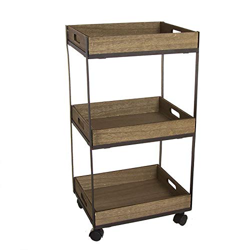 DCASA 3-Tier Serving Tray Stand - Stainless Steel & Wood Waiter Station for Restaurants, Cafes & Events - Sturdy Multi-Level Server for Food, Drinks & Display