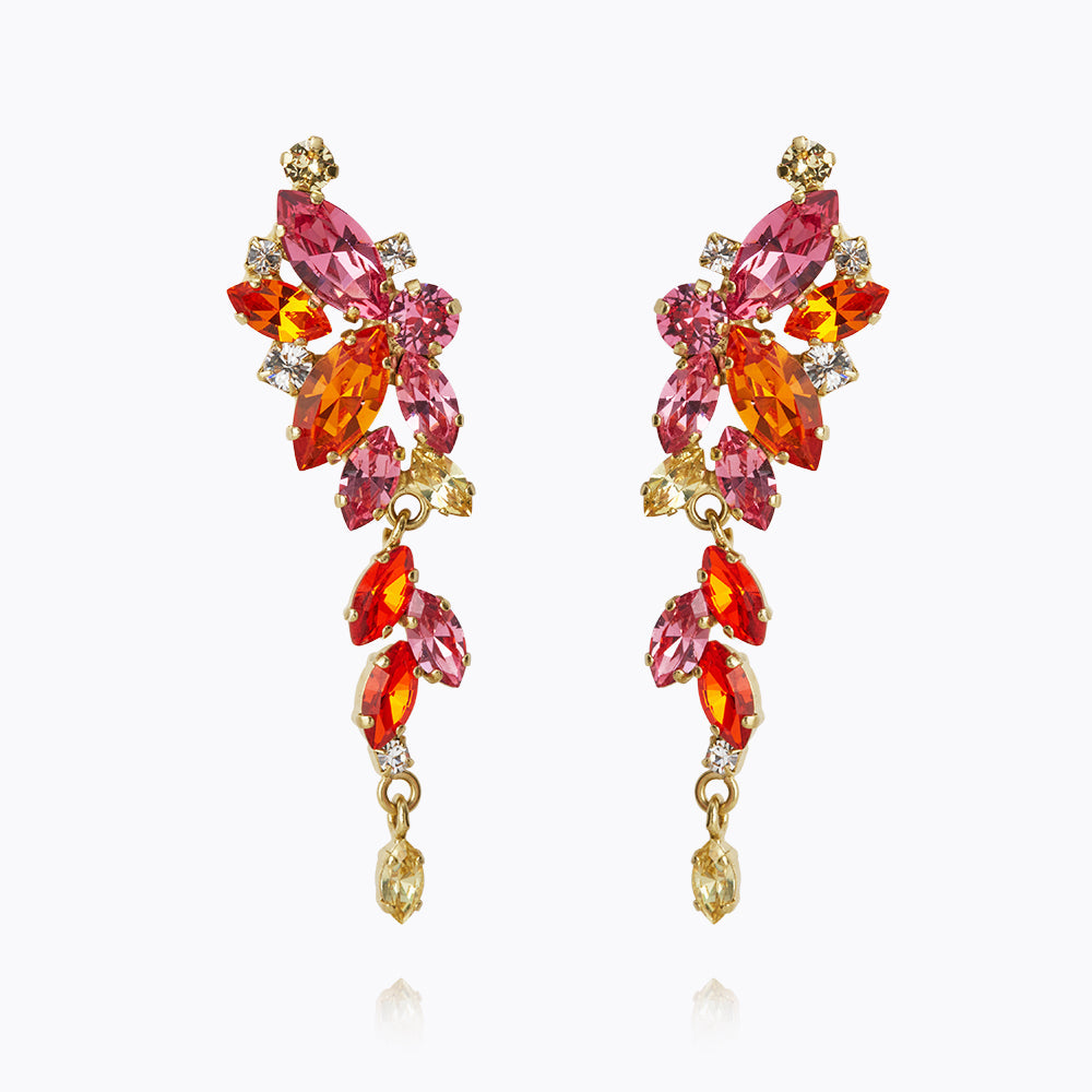 Elegant Jasmine Flower & Sunset Inspired Dangle Earrings for Women - Perfect for Weddings, Parties & Everyday Wear