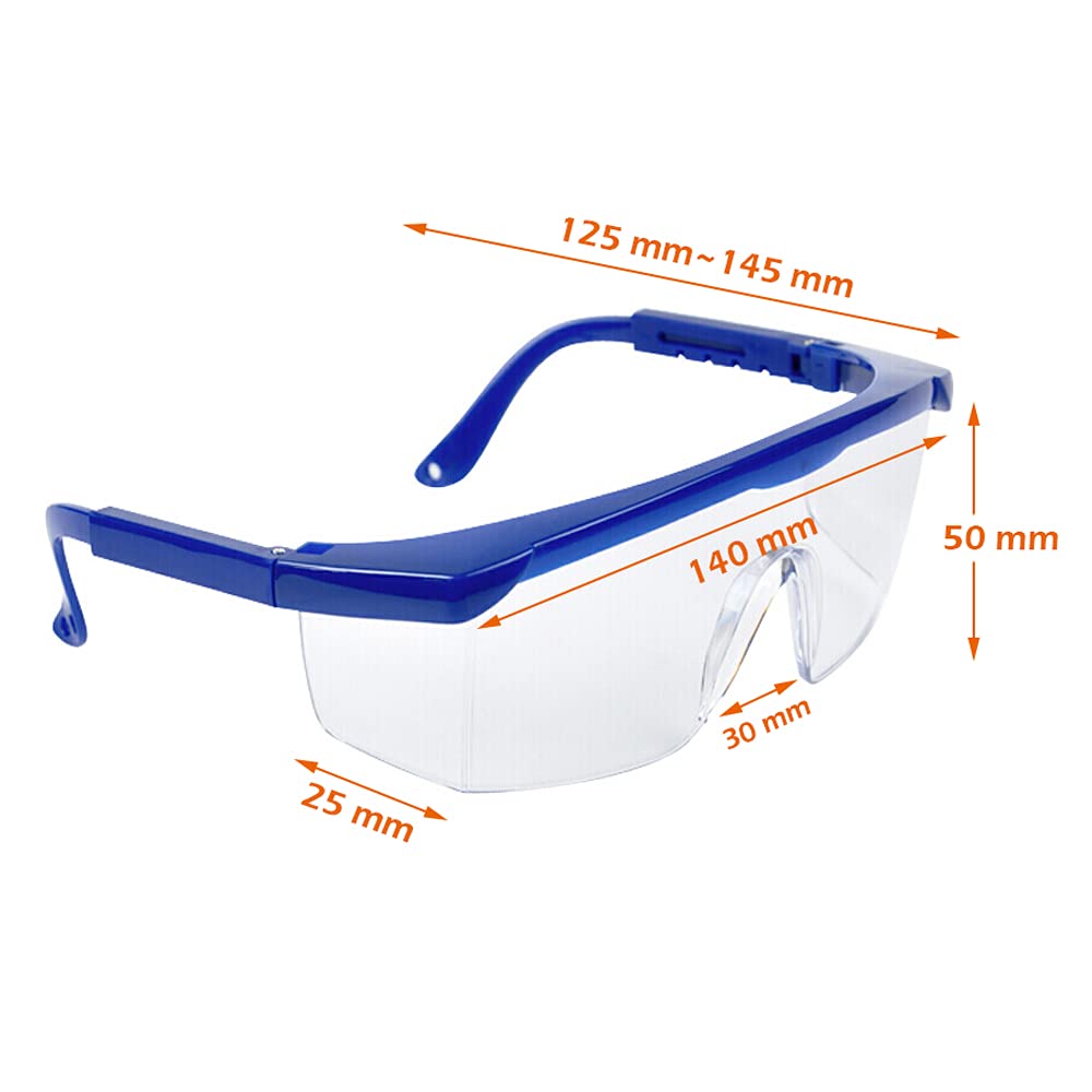 JUHONNZ Safety Goggles - 2 Pack Anti-Fog Protective Glasses with Clear Thick PC Lenses for Kids & Adults | Wrap-Around Design, Grey Frames | Perfect for Woodworking, Lab Work, DIY Projects & Outdoor Activities