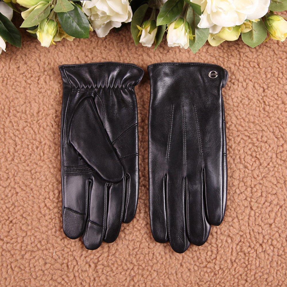 Men's Winter Leather Gloves with Touchscreen - Cashmere & Fleece Lined for Cold Weather, Driving & Fashion | Warm Dress Gloves for Outdoor Activities, Commuting & Formal Occasions