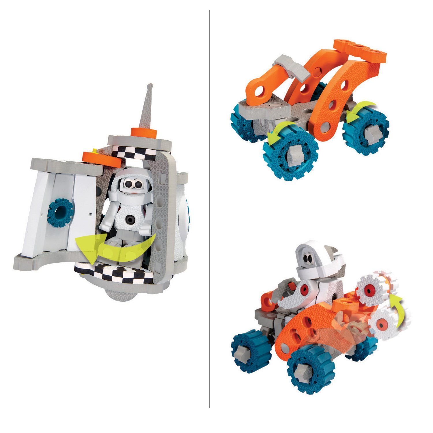 Bloco Toys 3-in-1 Galactic Mission STEM Building Kit - Astronaut Spacecraft & Shuttle Rocket DIY Construction Set (210 Pieces) - Perfect for Kids STEM Learning & Space Exploration Play