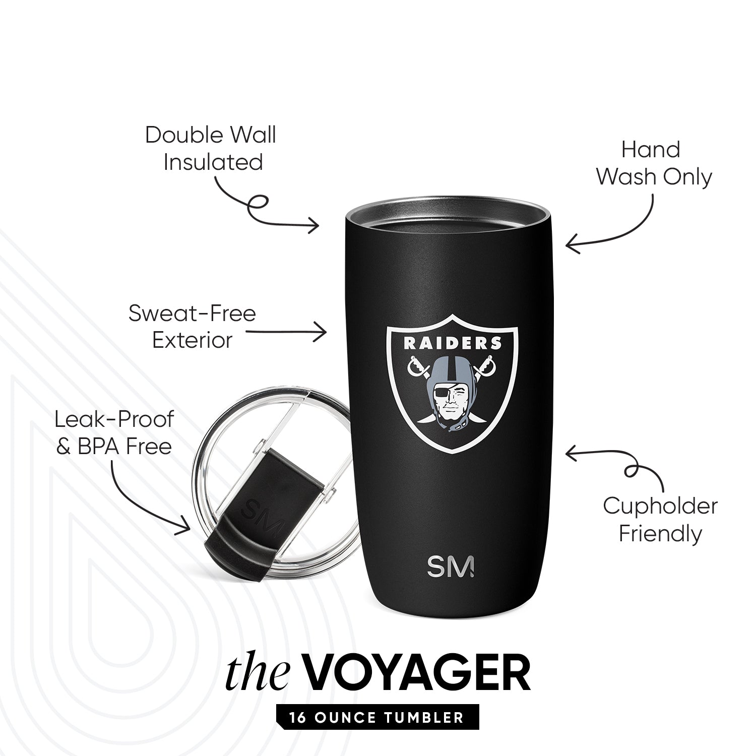 NFL Voyager Tumbler with Clear Flip Lid & Straw - 20oz Insulated Stainless Steel Water Bottle for Football Fans - Perfect for Game Day, Workouts & Outdoor Activities