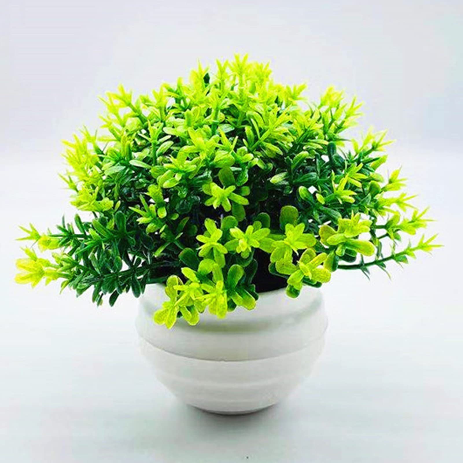 NUZYZ 1 Set Artificial Green Grass Plants in Plastic Pot - Fake Desktop Decor for Home, Office, Wedding & Outdoor Decoration - Perfect for Table Centerpieces, Shelf Displays & Holiday Atmosphere