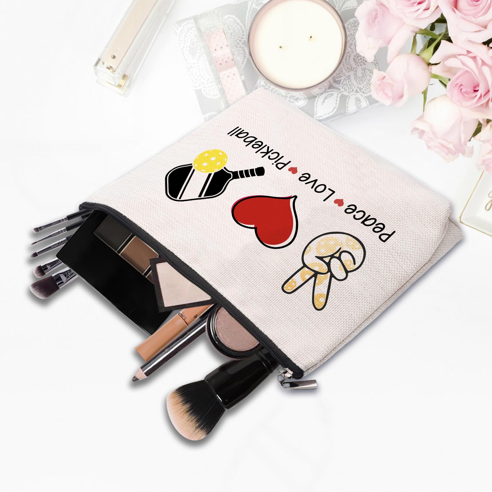 **Personalized Ball Player Makeup Bag - Stylish Zipper Pouch for Women, Perfect Gift for Ball Lovers & Sports Enthusiasts - Great for Gym, Travel & Everyday Use**
