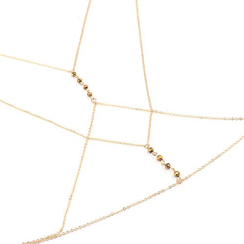 Elegant Gold Body Chain for Women & Girls - Stylish Bikini Jewelry for Beach Parties, Music Festivals & Summer Vacations