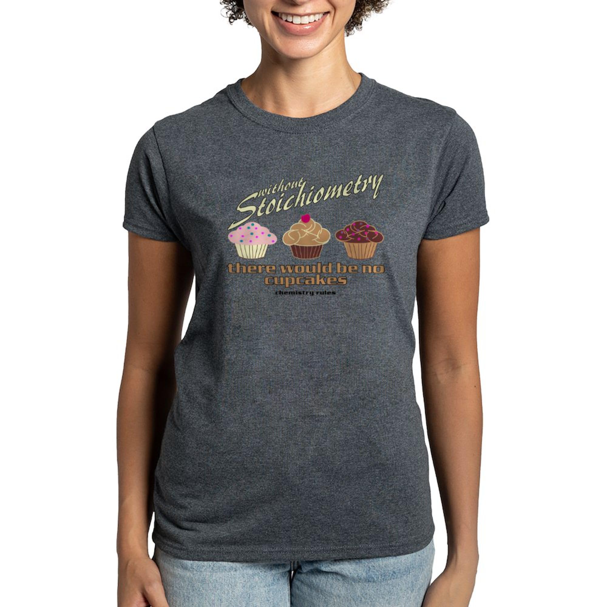 Chemistry Cupcakes Women's Dark Cotton T-Shirt | Funny Science Graphic Tee for Women | Perfect for Lab Coats, Science Class & Nerdy Gift Ideas