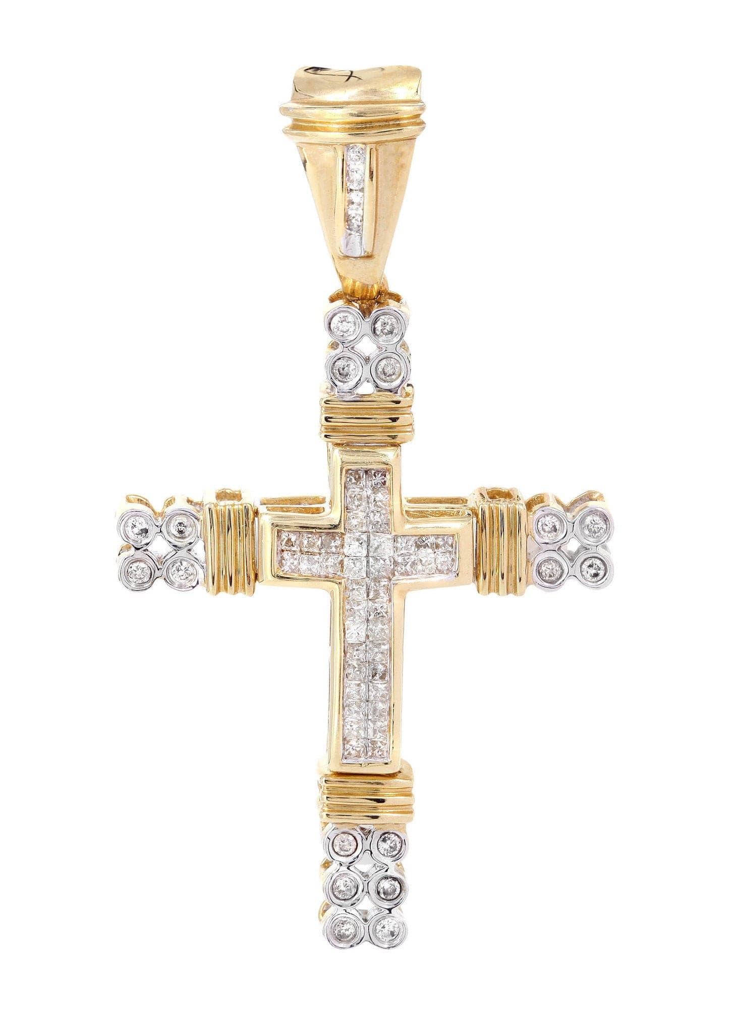 0.68 Carat Diamond Cross Pendant Necklace - 7.11 Grams Solid Gold | Elegant Religious Jewelry for Women & Men | Perfect for Baptism, Wedding & Everyday Wear