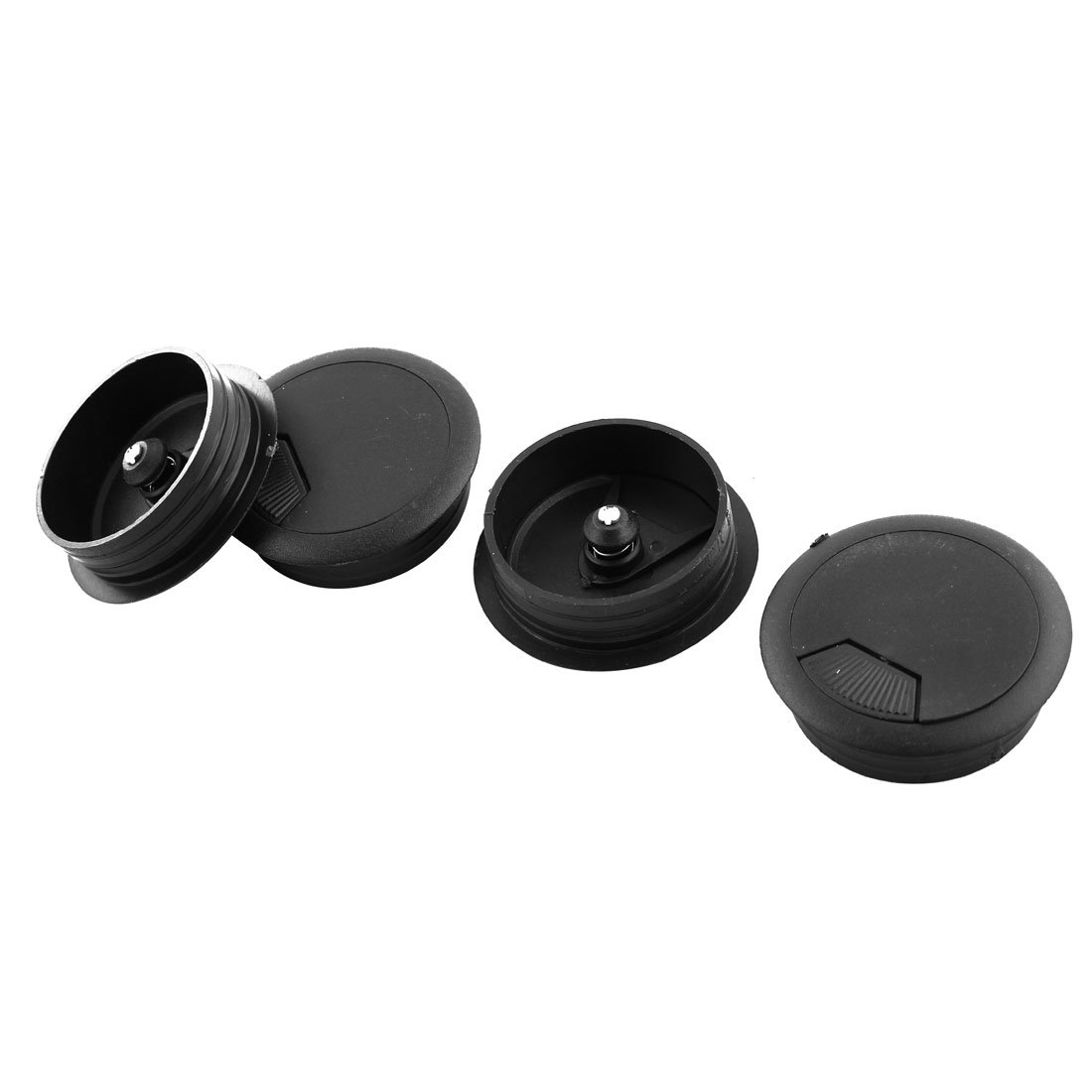 4-Pack PC Desk Plastic Grommet Cable Hole Cover - Cable Management Organizer for Home Office & Gaming Setup