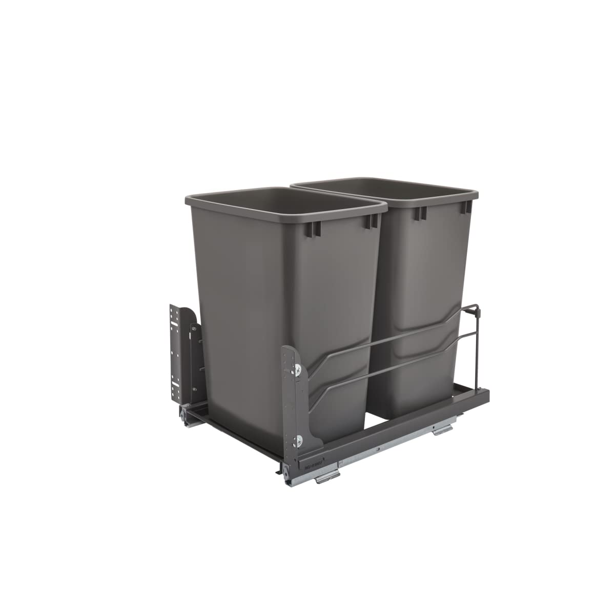 35 Quart Double Undermount Soft Close Trash Bin - Orion Gray | Premium Kitchen Waste Container for Seamless Cabinet Integration, Perfect for Modern Homes & Office Spaces