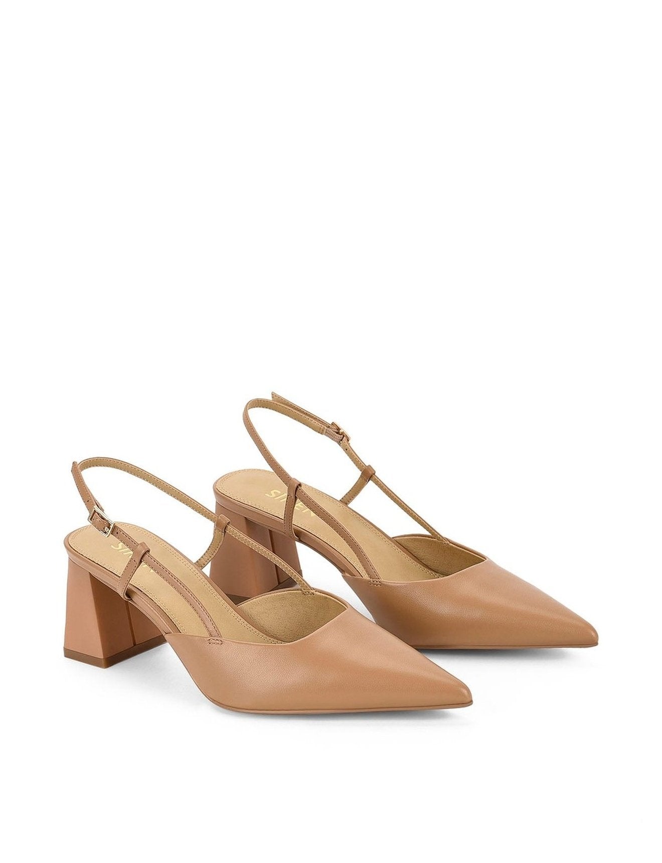 Yasmine Slingback Heels - Soft Tan Leather Women's Dress Shoes for Work, Party & Special Occasions